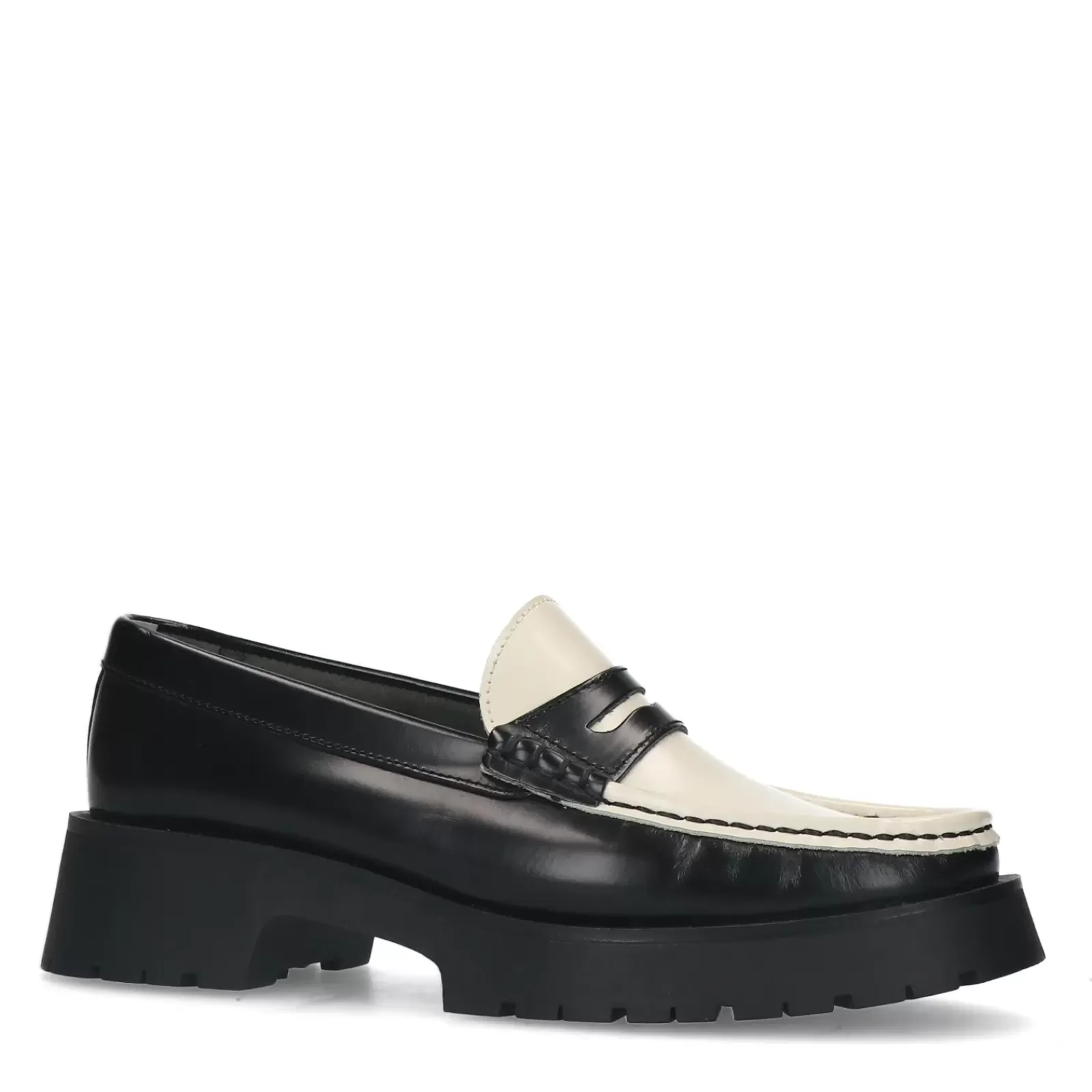 Femmes Sacha Mocassins<Loafers A Plateforme En Cuir Avec Details - Noir