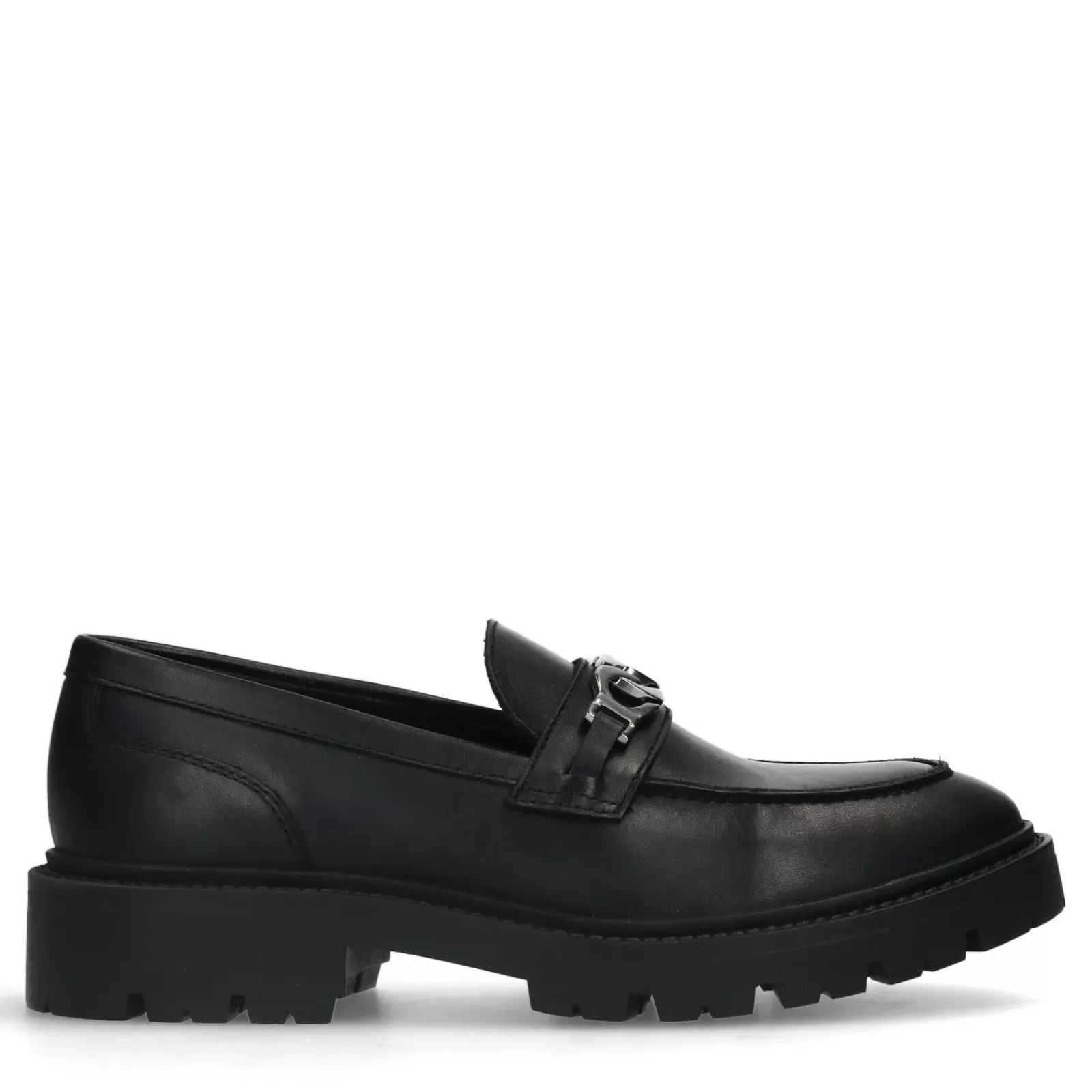 Femmes Sacha Mocassins<Loafers Chunky Avec Chaine - Noir