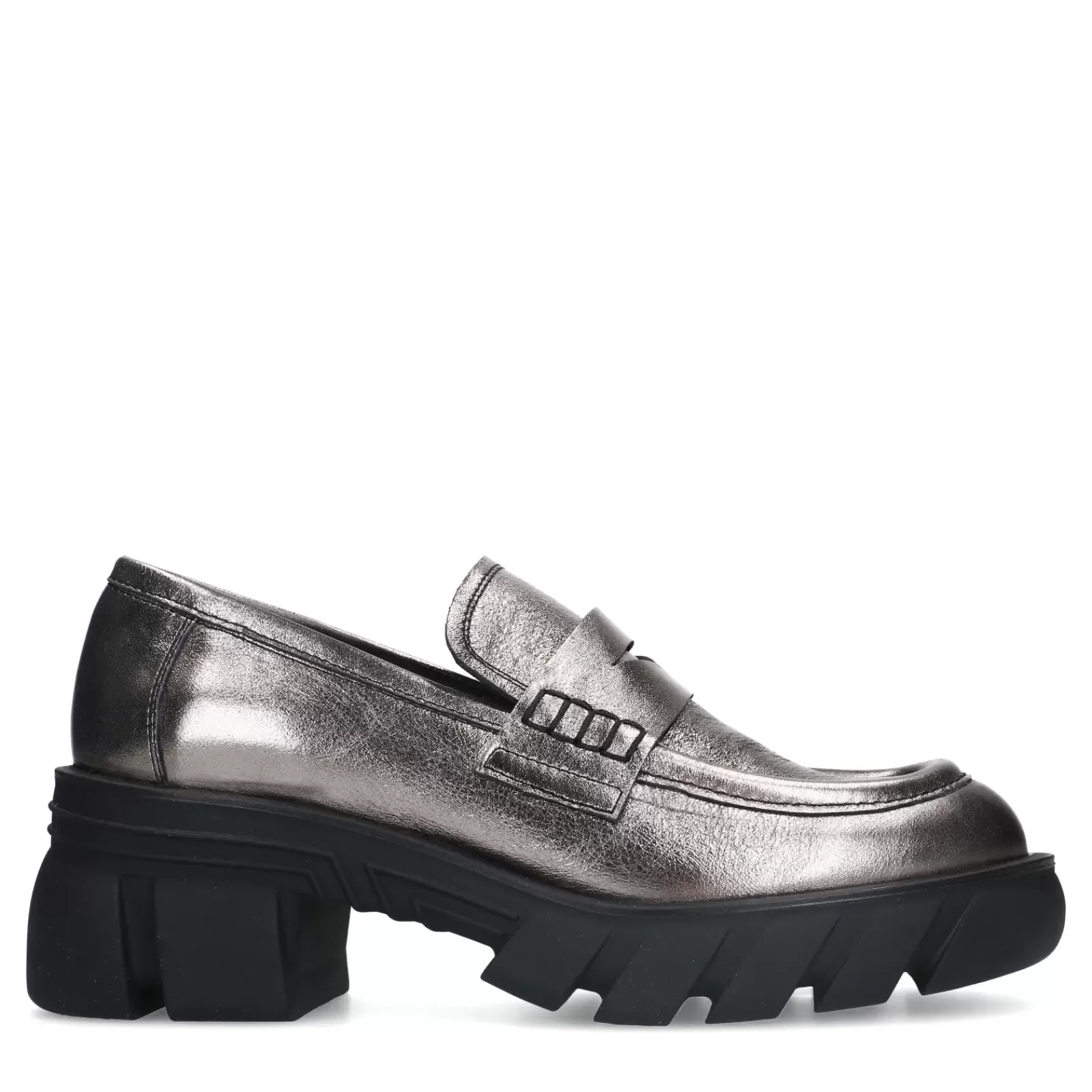 Femmes Sacha Mocassins<Loafers Chunky Metallises - Argente