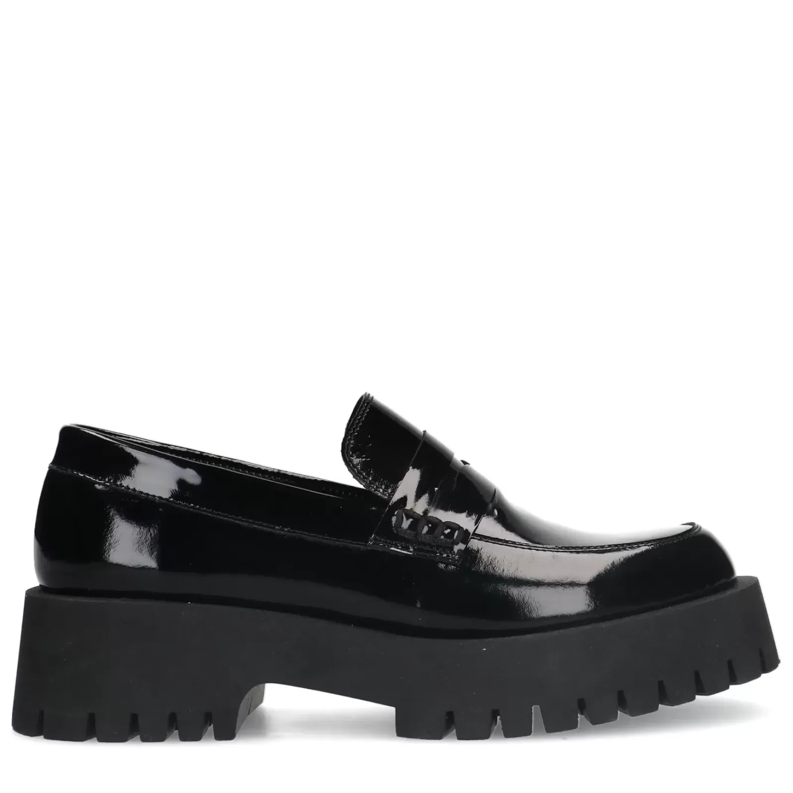 Femmes Sacha Mocassins<Loafers Cuir A Plateforme - Noir