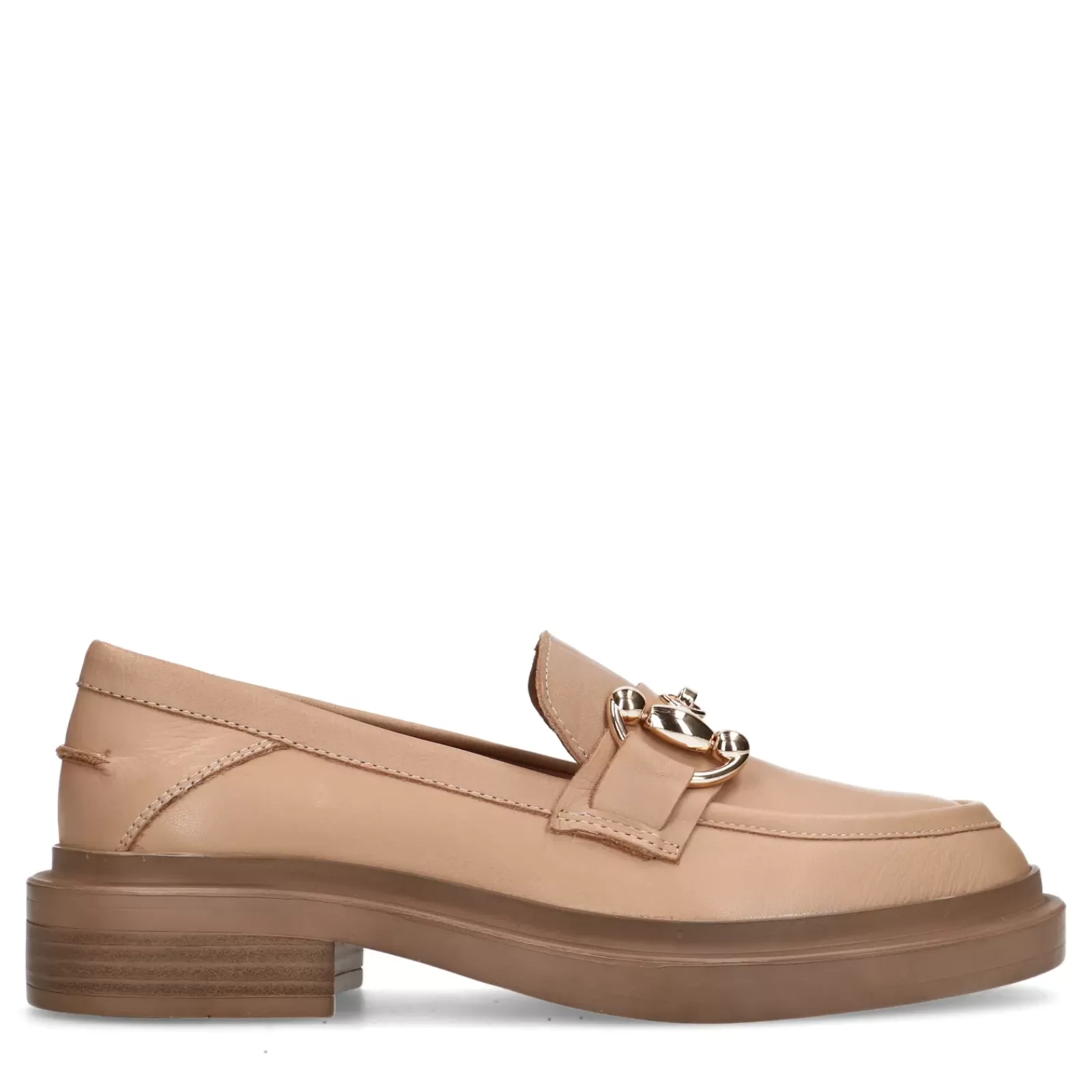 Femmes Sacha Mocassins<Loafers En Cuir Avec Chaine - Beige