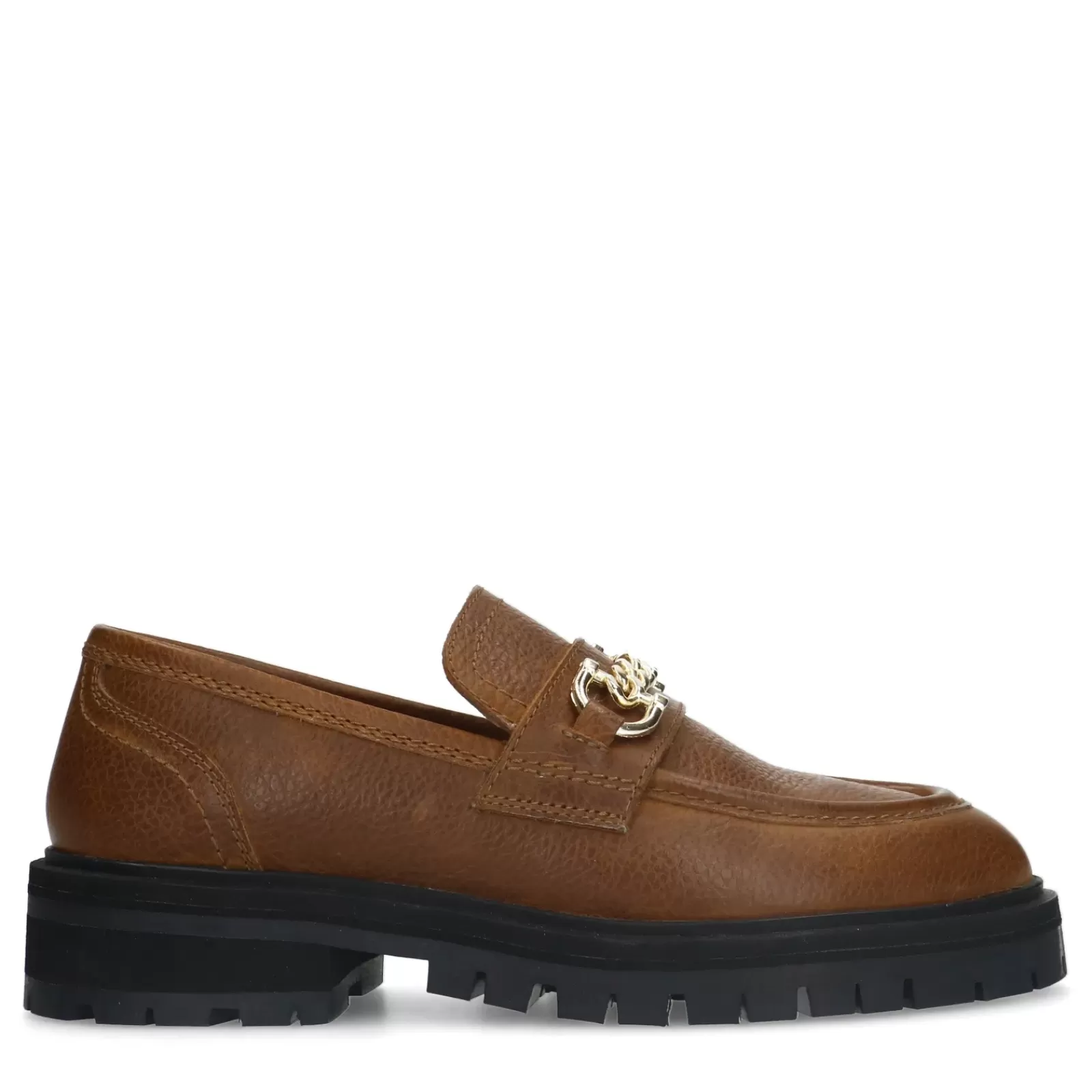 Femmes Sacha Mocassins<Loafers En Cuir Avec Chaine - Marron