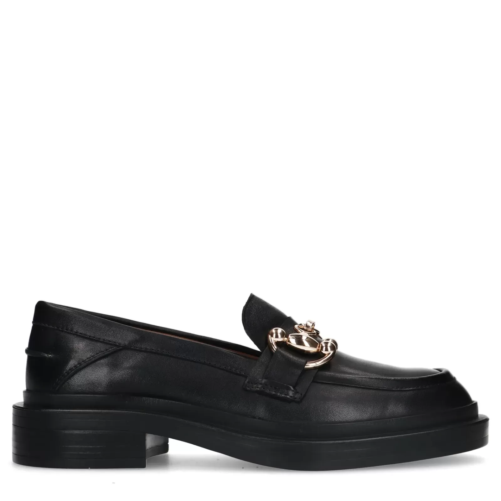 Femmes Sacha Mocassins<Loafers En Cuir Avec Chaine - Noir