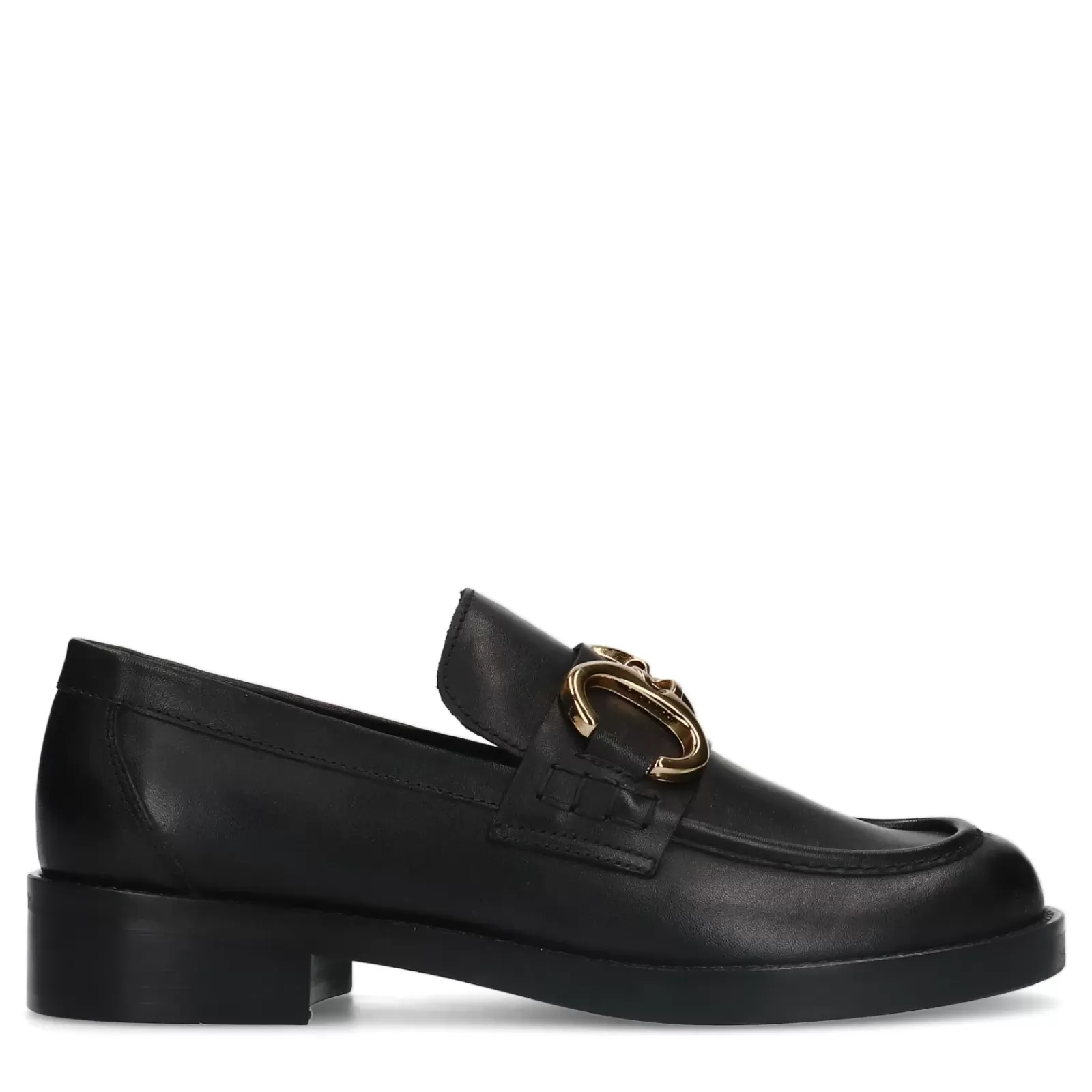 Femmes Sacha Mocassins<Loafers En Cuir Avec Chaine - Noir