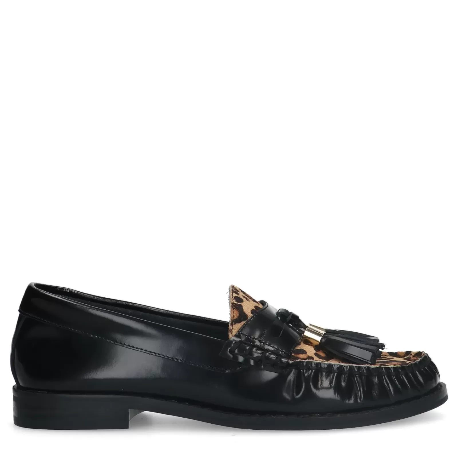 Femmes Sacha Mocassins<Loafers En Cuir Avec Imprime Leopard - Noir