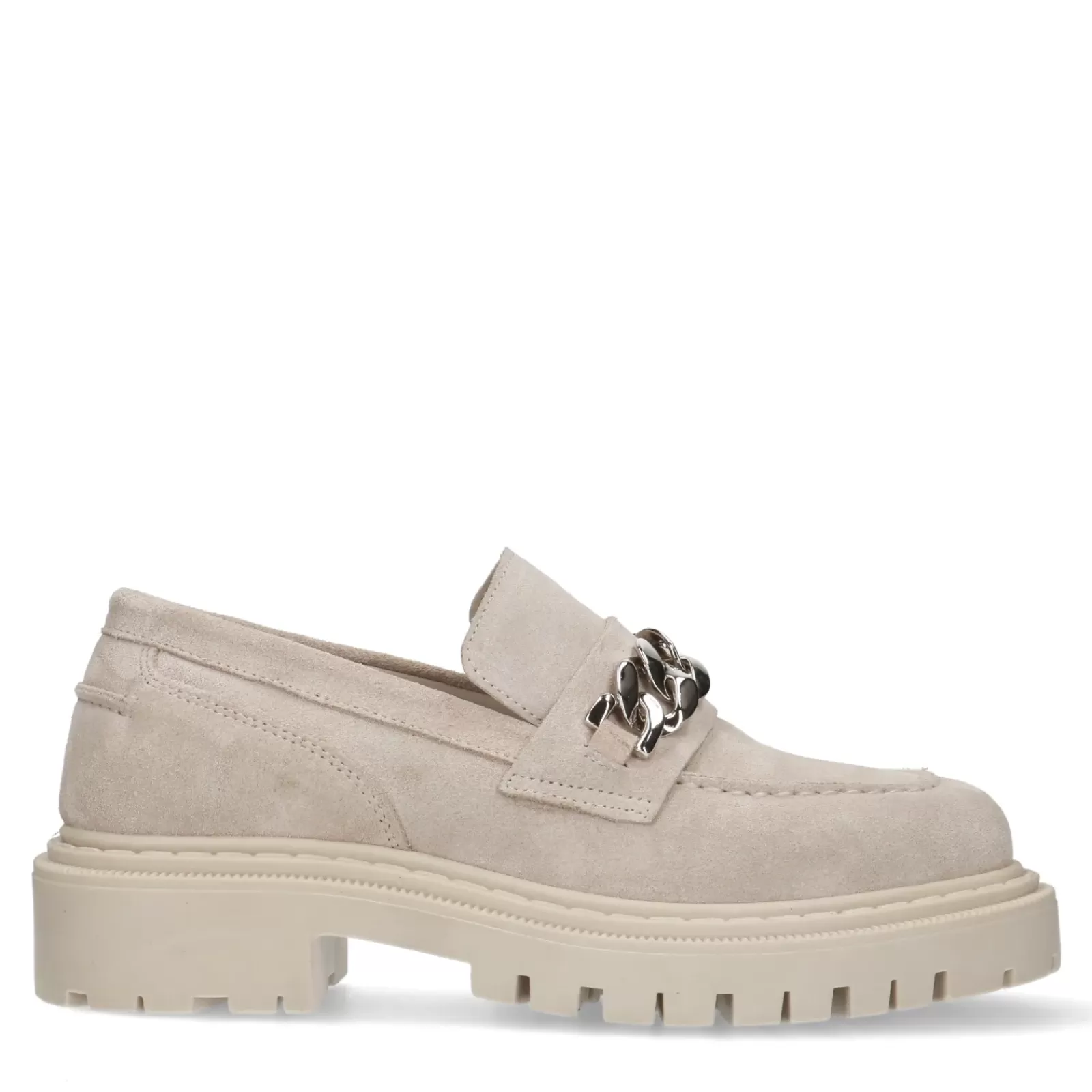 Femmes Sacha Mocassins<Loafers En Daim Avec Chaine - Beige