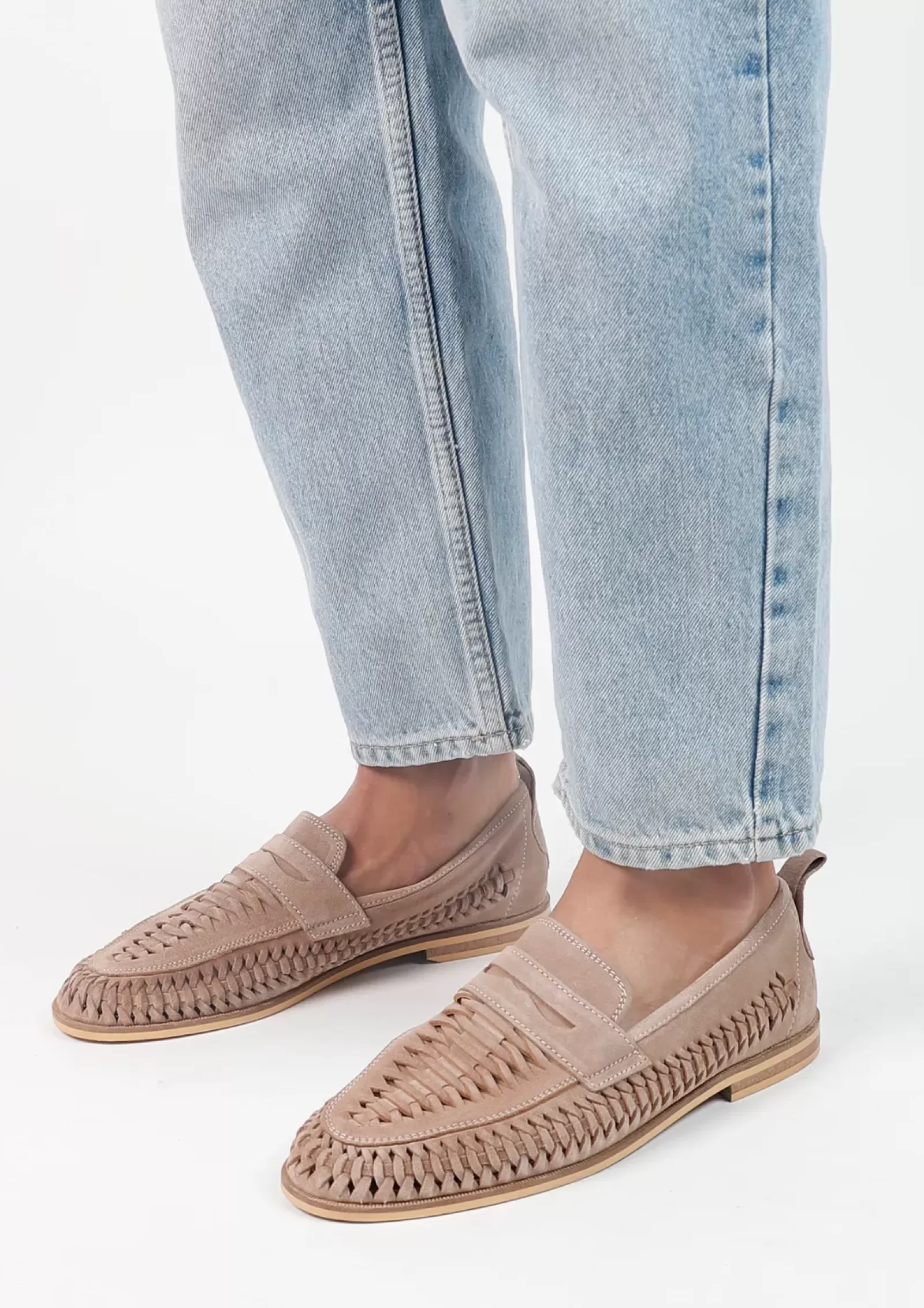 Hommes Sacha Mocassins<Loafers Tresses En Daim - Taupe