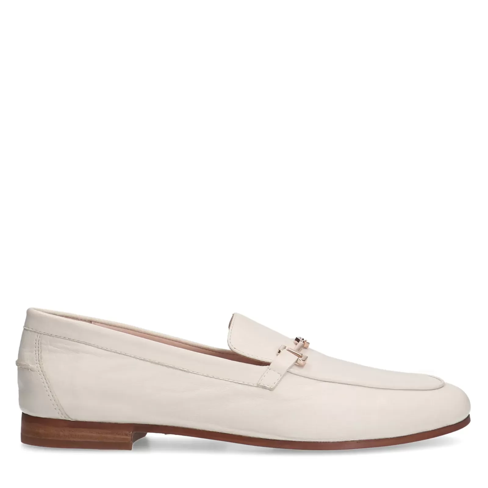 Femmes Sacha Mocassins<Mocassins En Cuir Avec Chaine - Blanc Casse