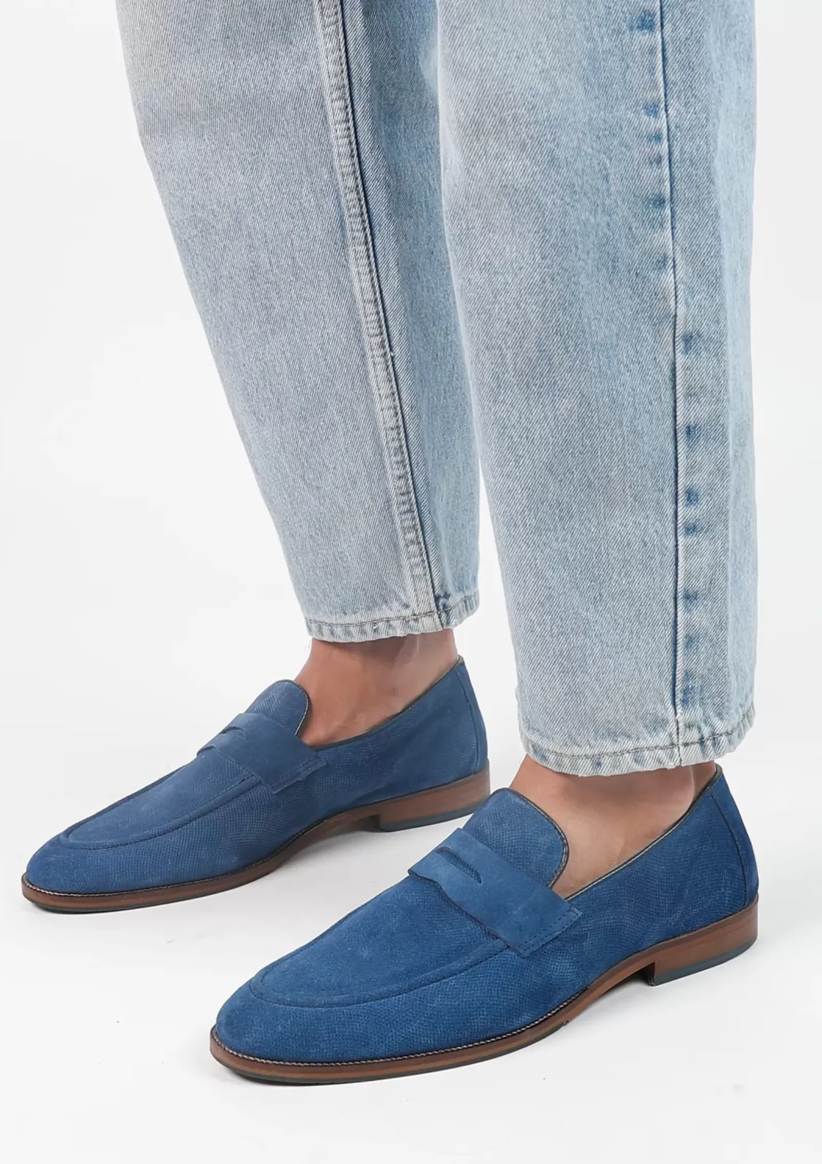 Hommes Sacha Mocassins<Mocassins En Daim - Bleu