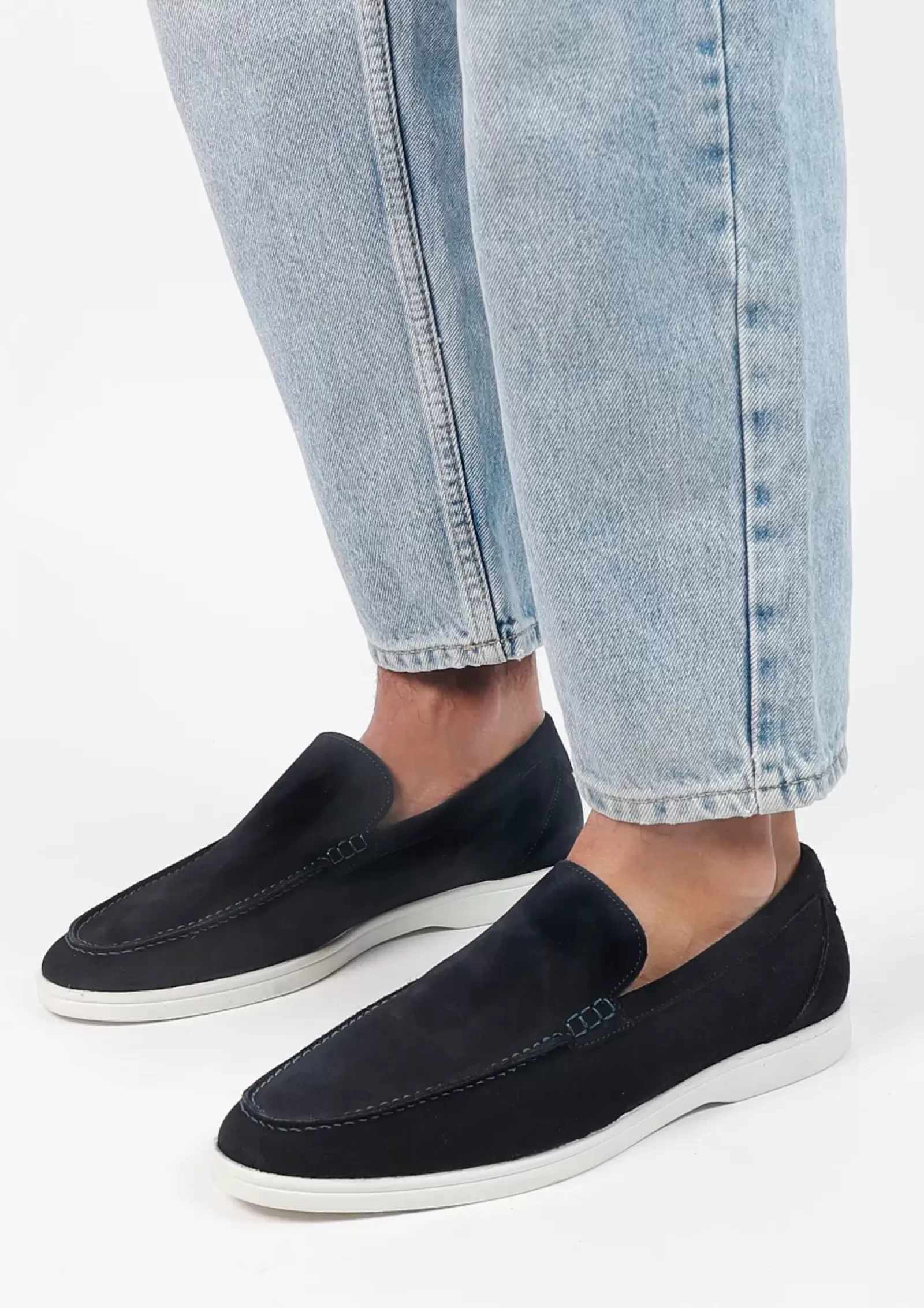 Hommes Sacha Mocassins<Mocassins En Daim - Bleu Fonce