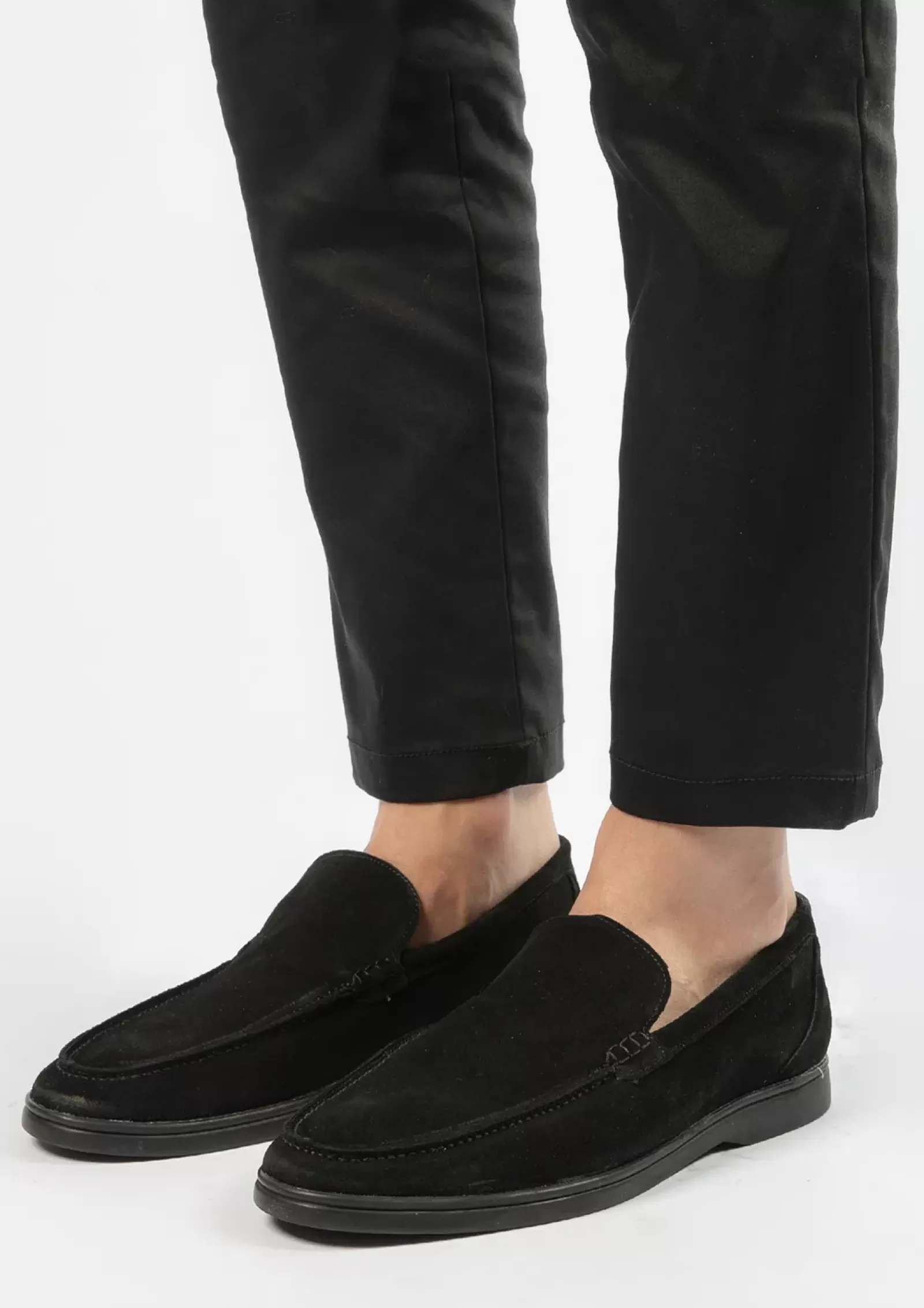 Hommes Sacha Mocassins<Mocassins En Daim - Noir