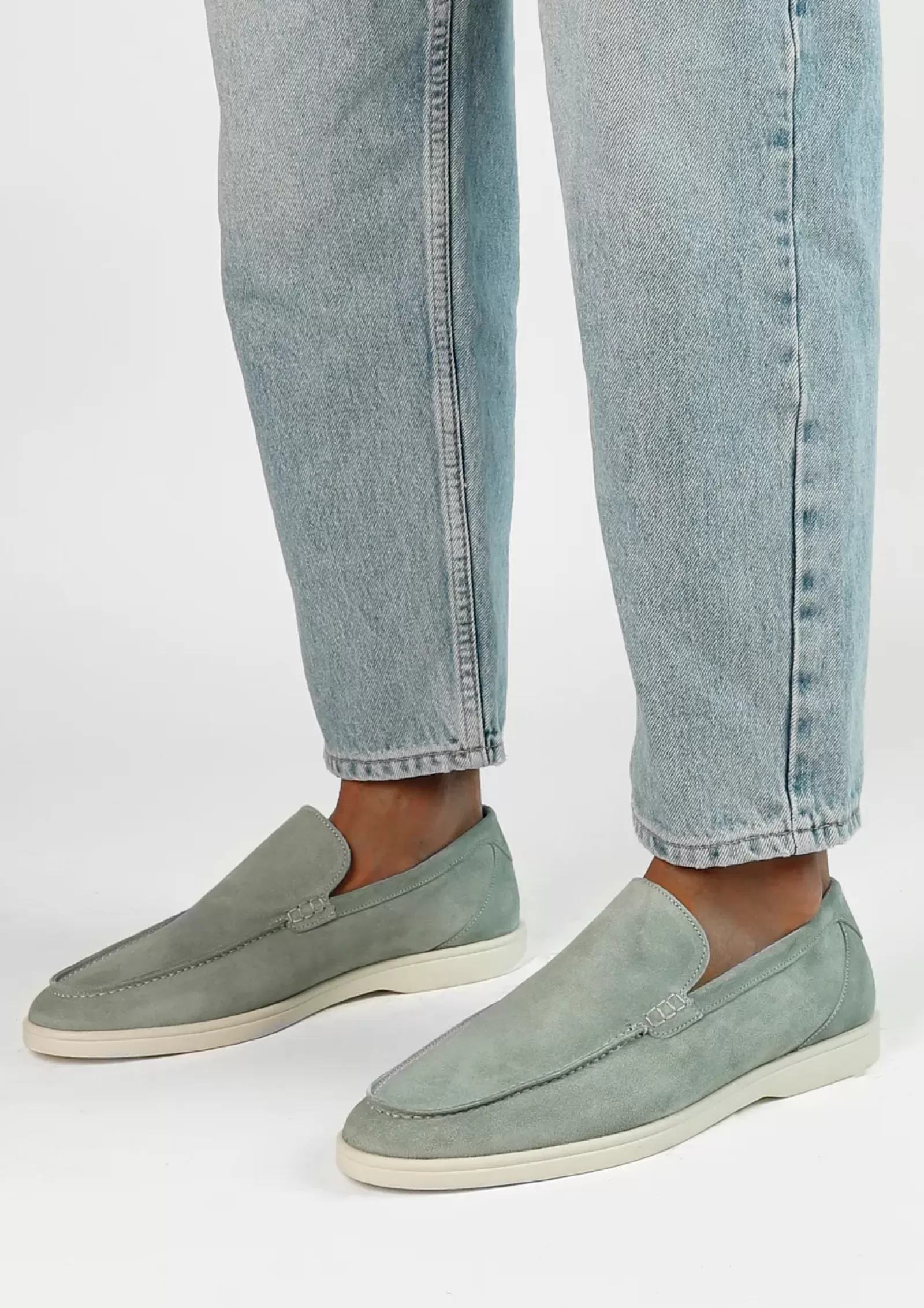 Hommes Sacha Mocassins<Mocassins En Daim - Vert