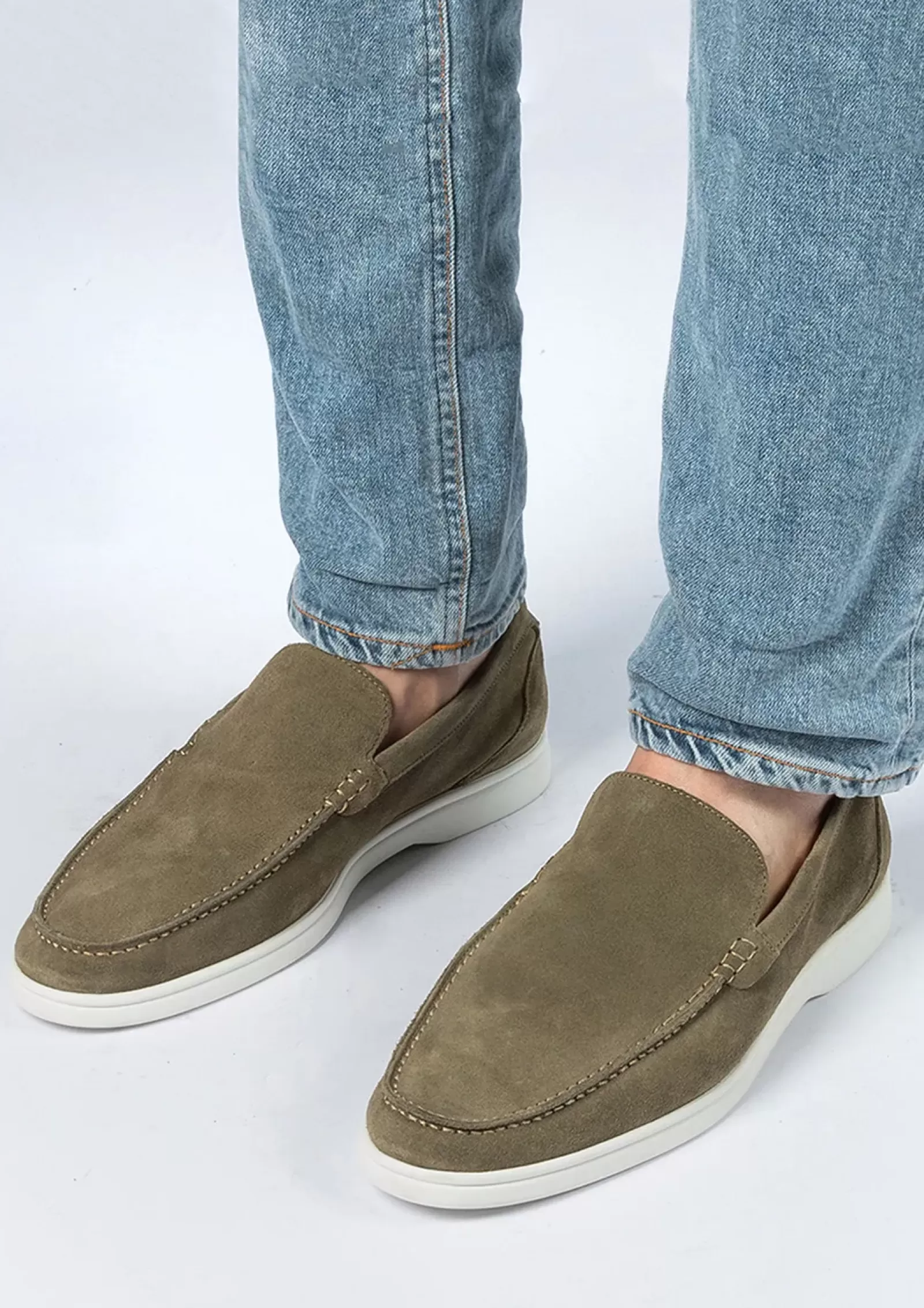 Hommes Sacha Mocassins<Mocassins En Daim - Vert