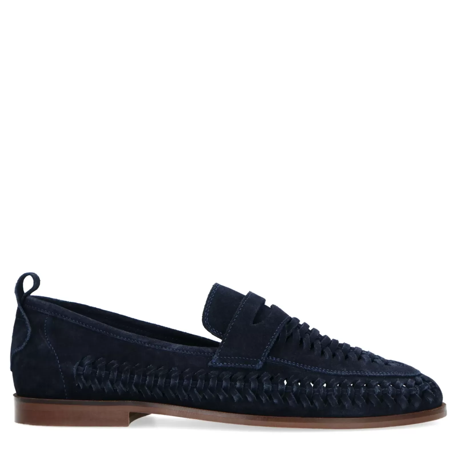 Hommes Sacha Mocassins<Mocassins En Daim Avec Detail Tresse - Bleu Fonce