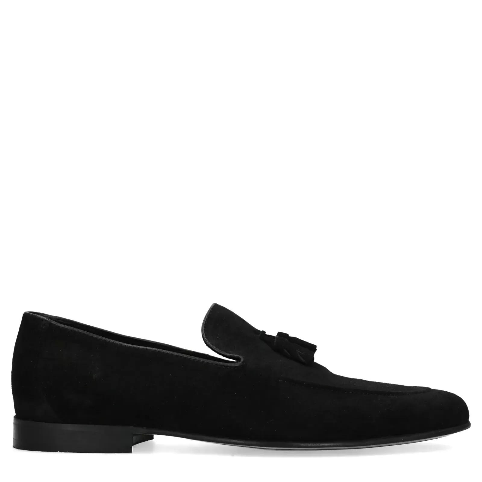 Hommes Sacha Mocassins<Mocassins En Daim Avec Pompons - Noir