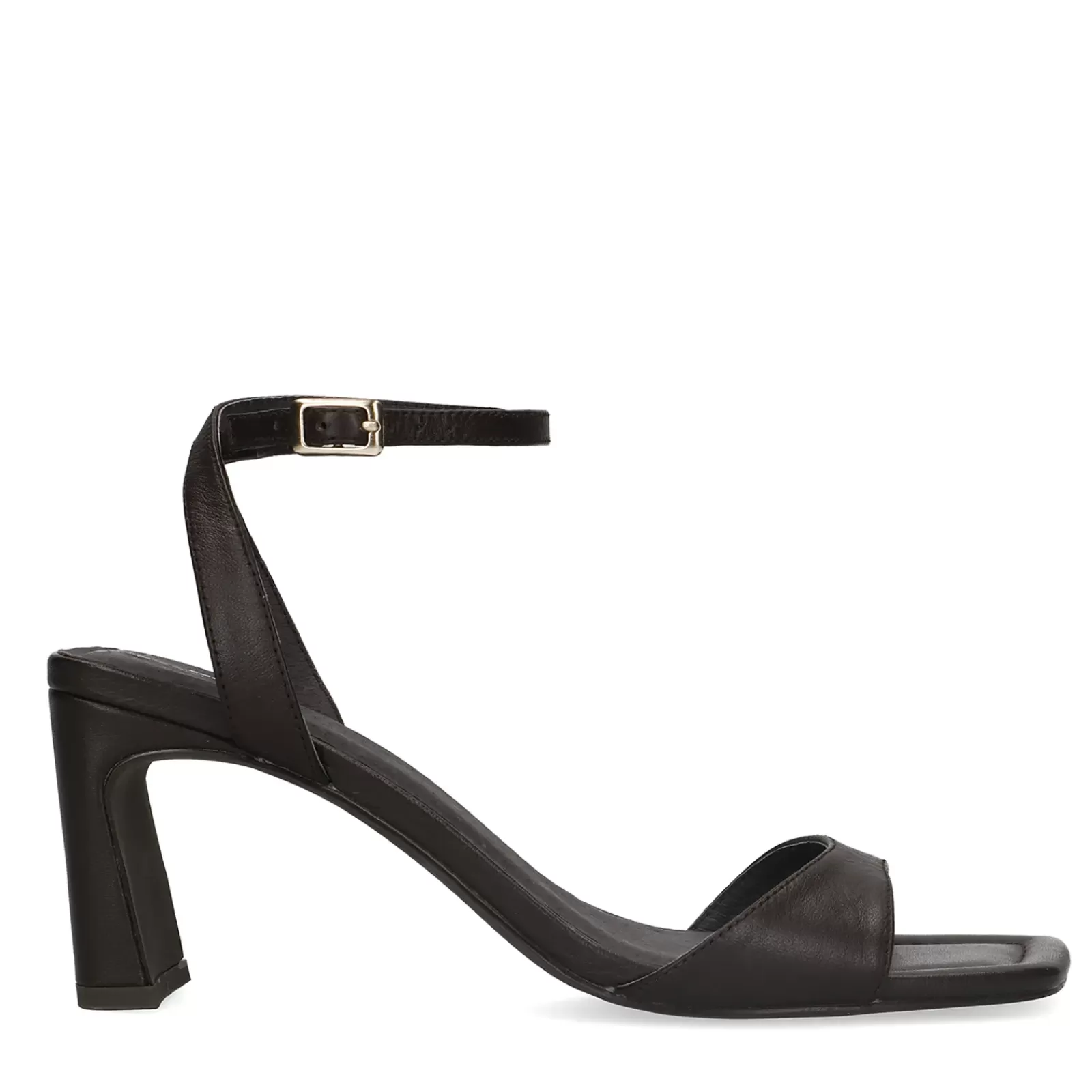 Femmes Sacha Sandales<Mules En Cuir A Talon Droit - Brun Fonce