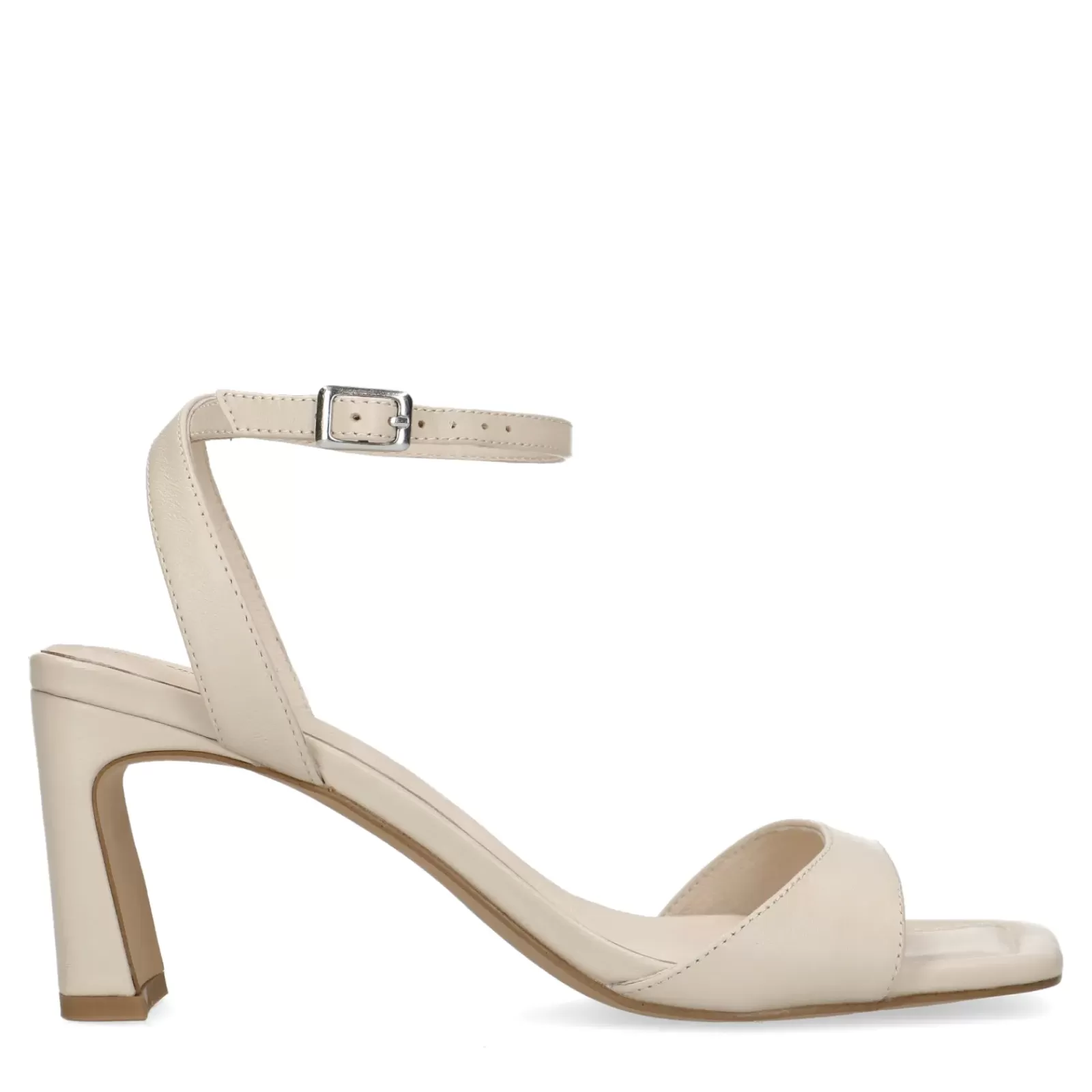 Femmes Sacha Sandales<Mules En Cuir A Talon Droit - Latte