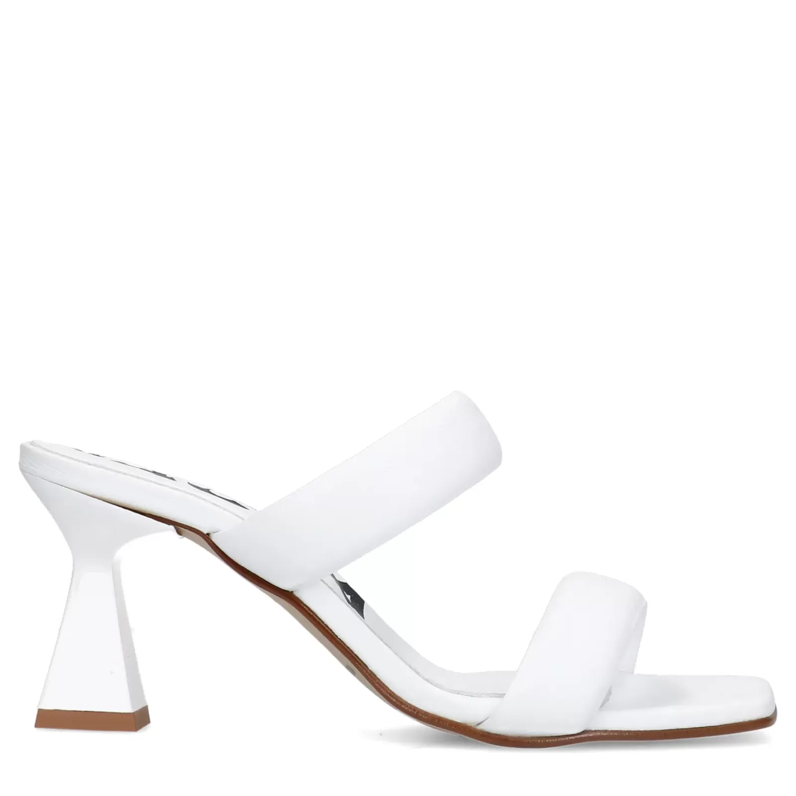 Femmes Sacha Sandales<Mules En Cuir Avec Talon Entonnoir - Blanc