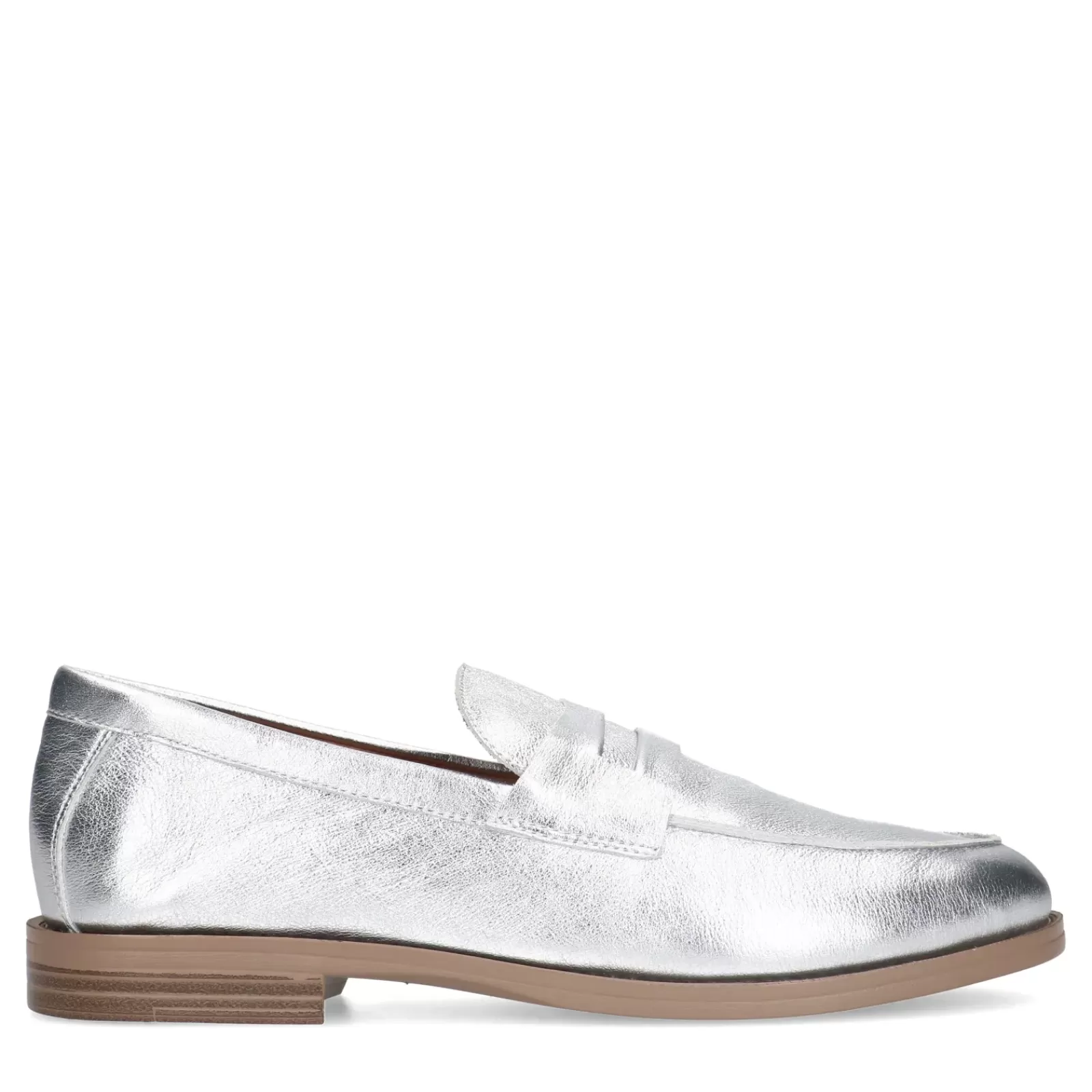 Femmes Sacha Mocassins<Penny Loafers En Cuir - Argente