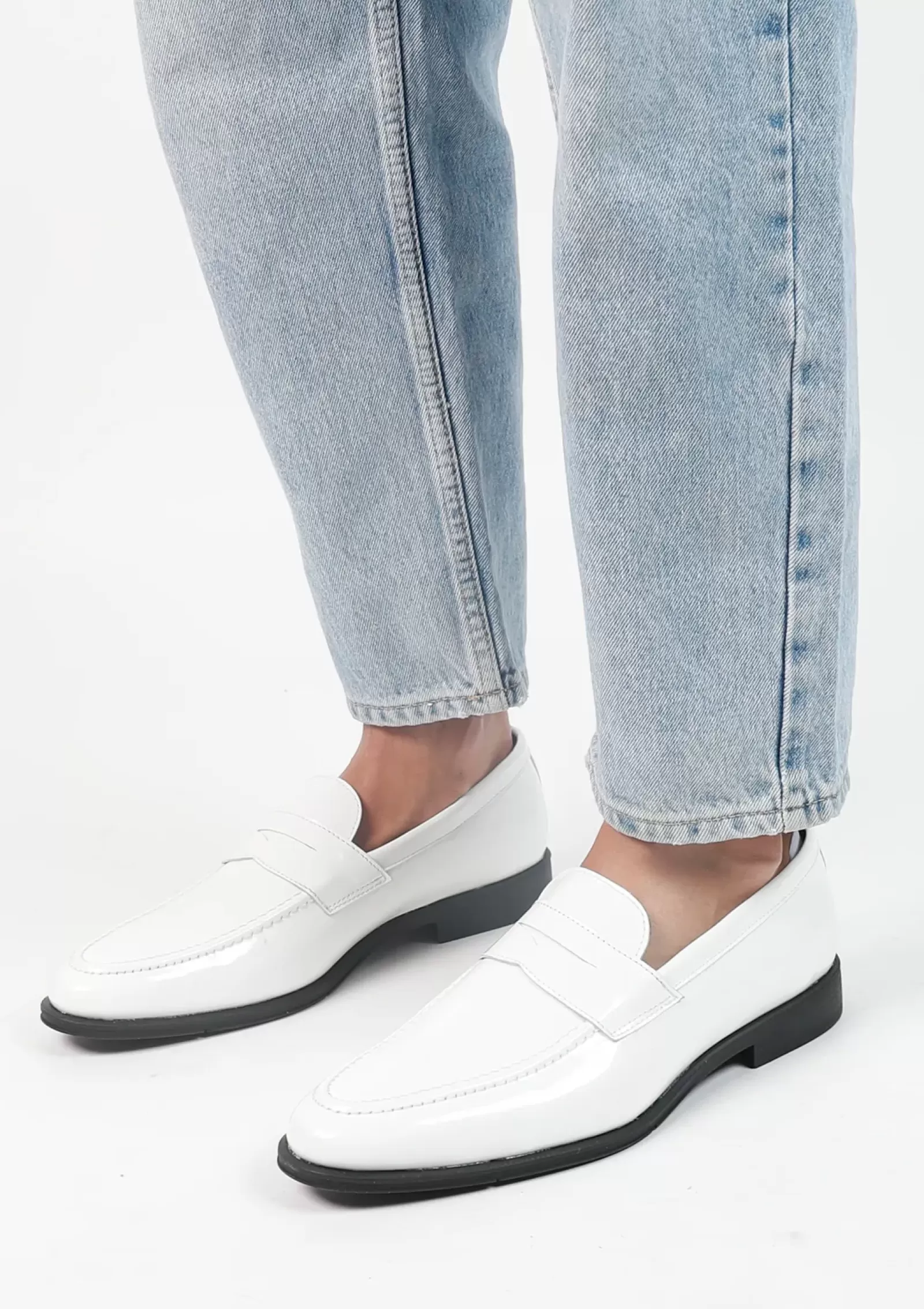 Hommes Sacha Mocassins<Penny Loafers En Cuir - Blanc