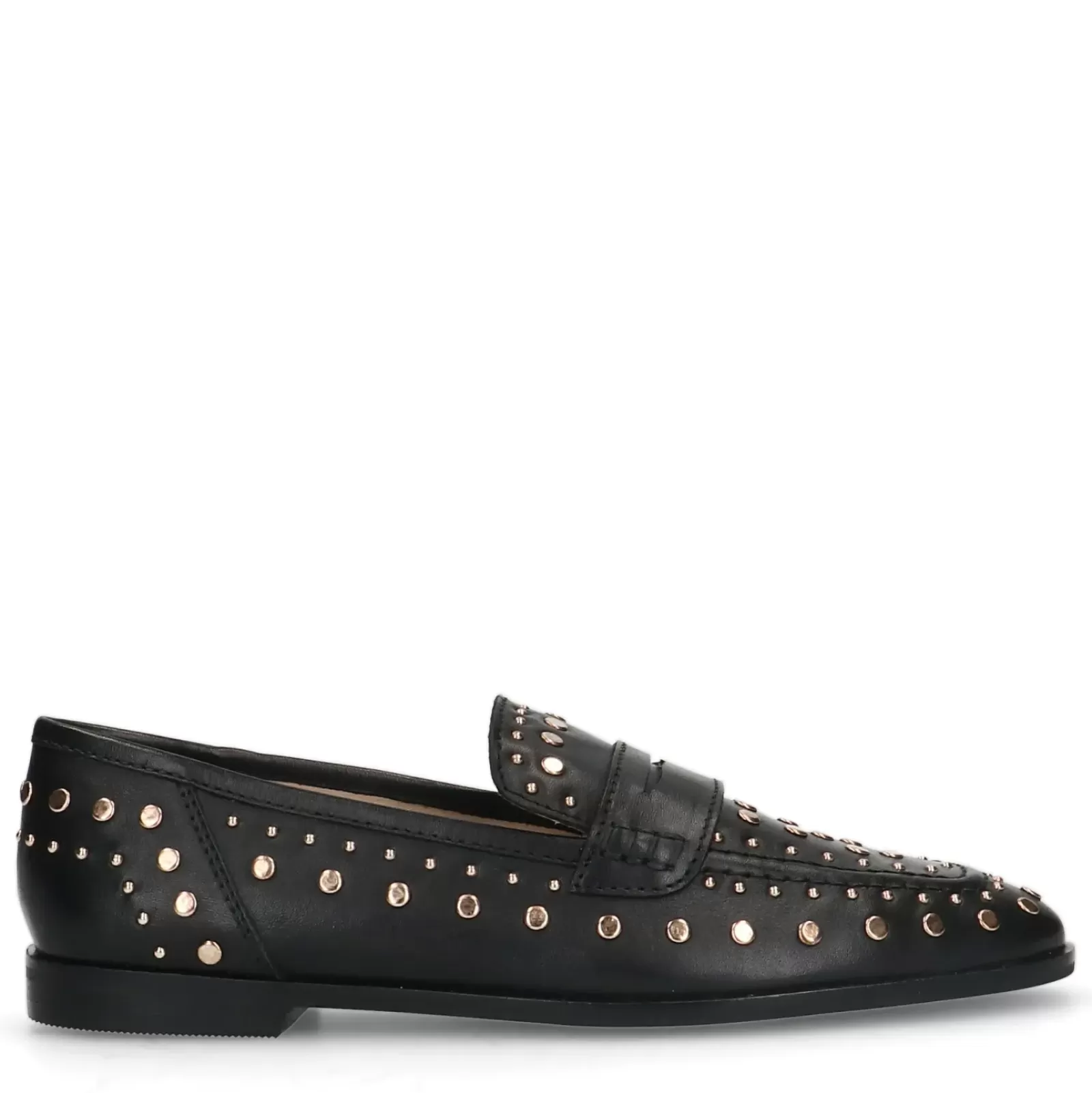 Femmes Sacha Mocassins<Penny Loafers En Cuir Avec Clous - Noir