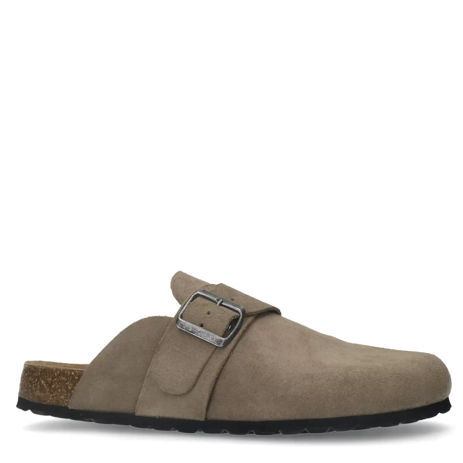 Hommes Sacha Mocassins<Sabots En Daim Avec Boucle - Taupe