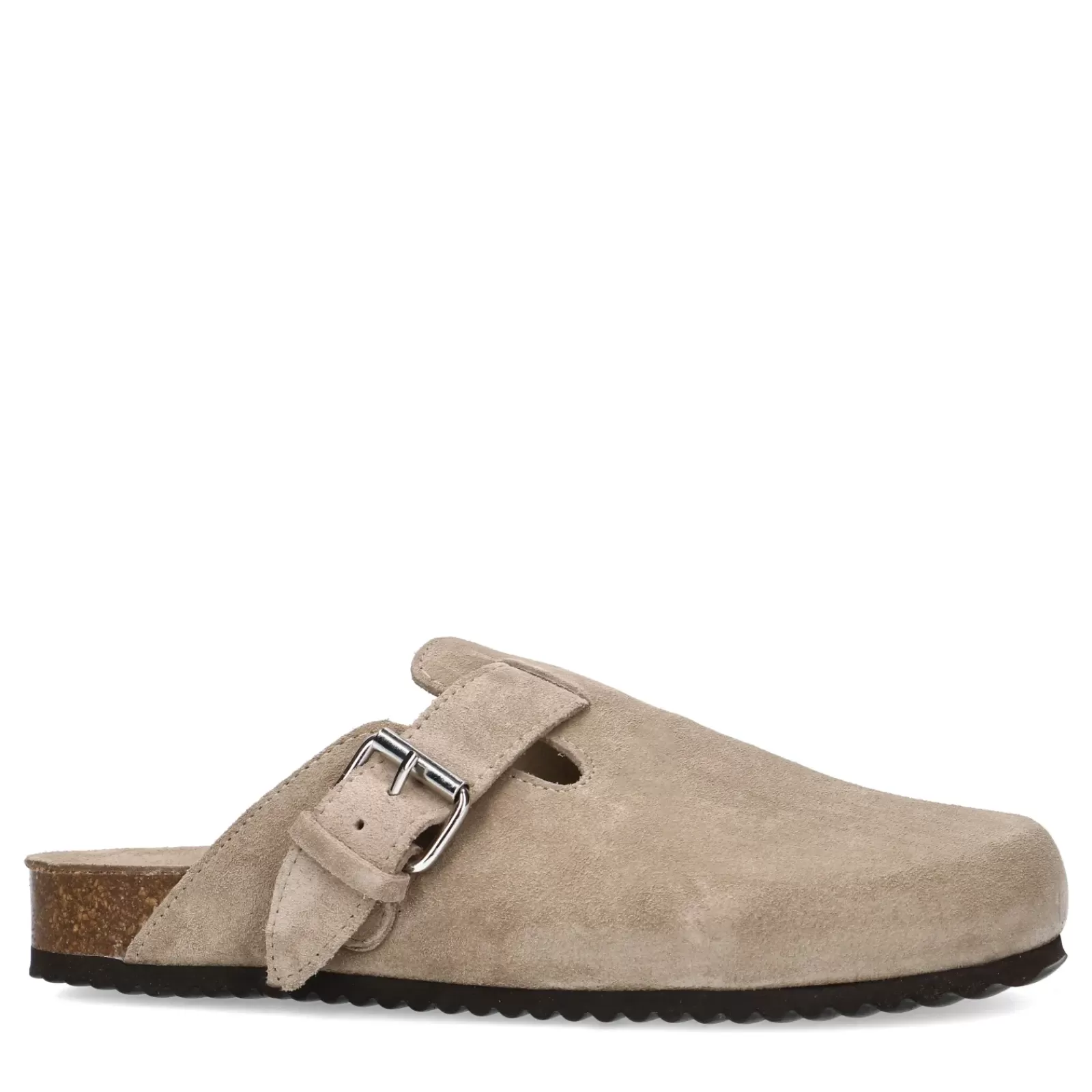 Femmes Sacha Mocassins<Sabots En Daim Avec Boucle - Taupe