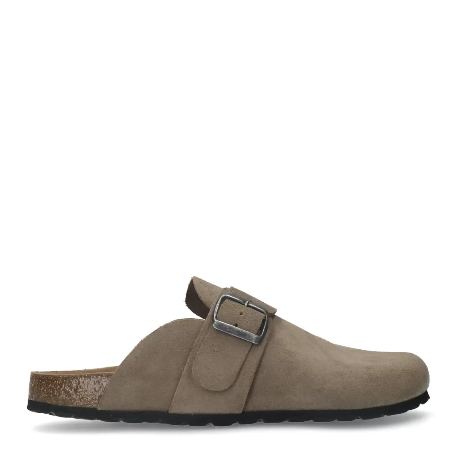 Hommes Sacha Mocassins<Sabots En Daim Avec Boucle - Taupe