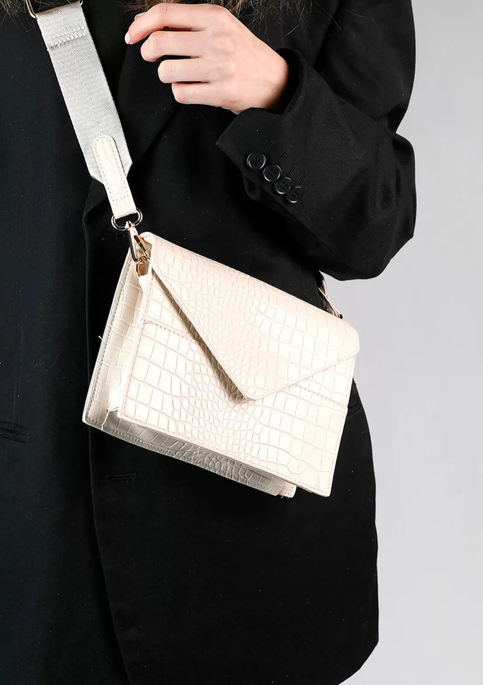 Femmes Sacha Sacs Bandoulière<Sac A Bandoulière Avec Imprime Croco - Beige