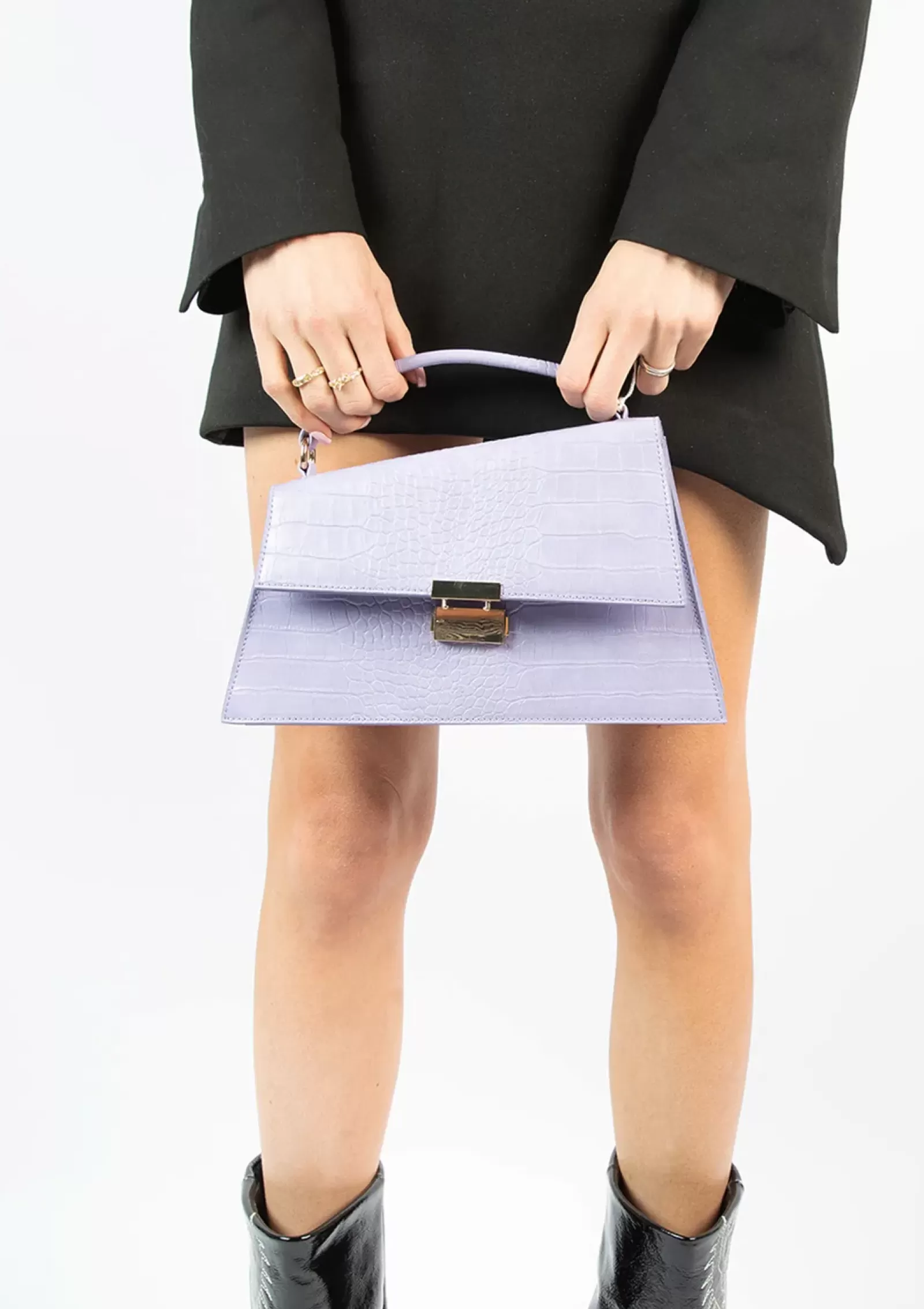 Femmes Sacha Sacs À Main<Sac A Main Croco Avec Details - Lilas