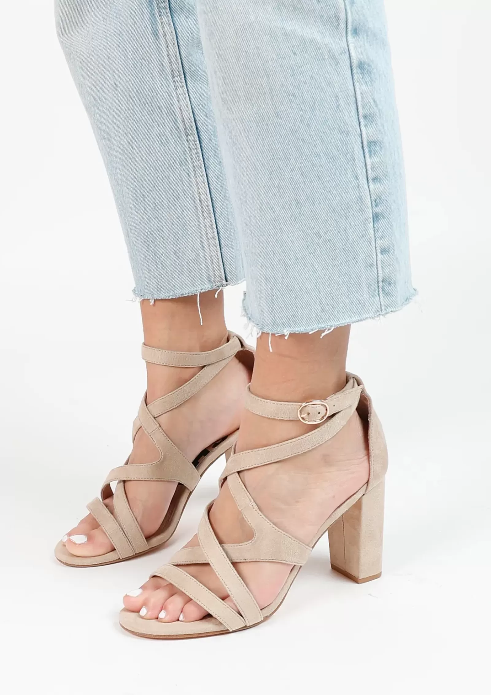 Femmes Sacha Sandales<Sandales A Talon Ajourees - Beige