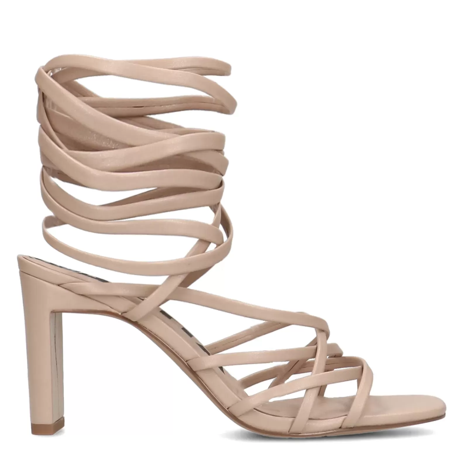 Femmes Sacha Sandales<Sandales A Talon Avec Lacets A Nouer - Beige