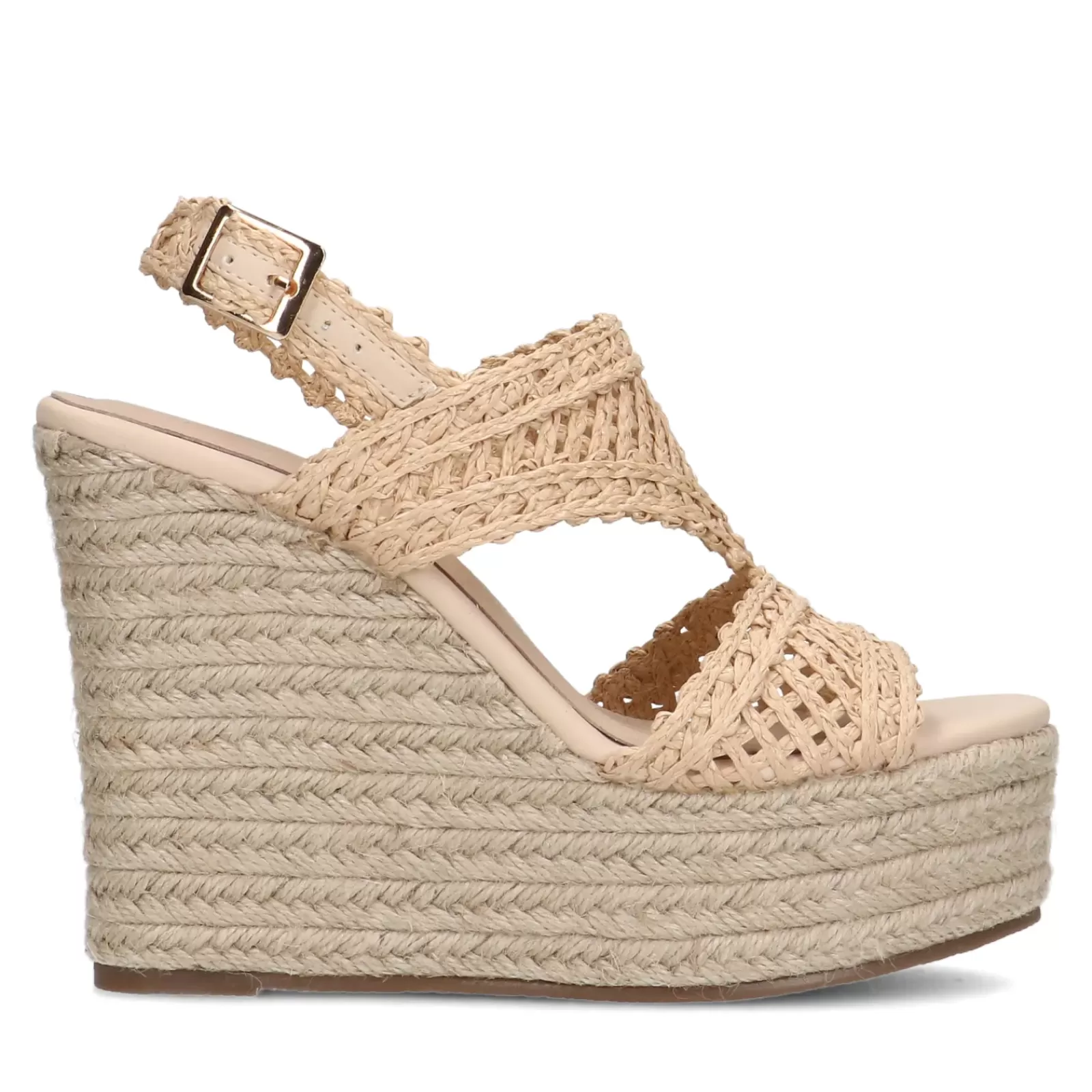 Femmes Sacha Sandales<Sandales A Talon Compense - Beige