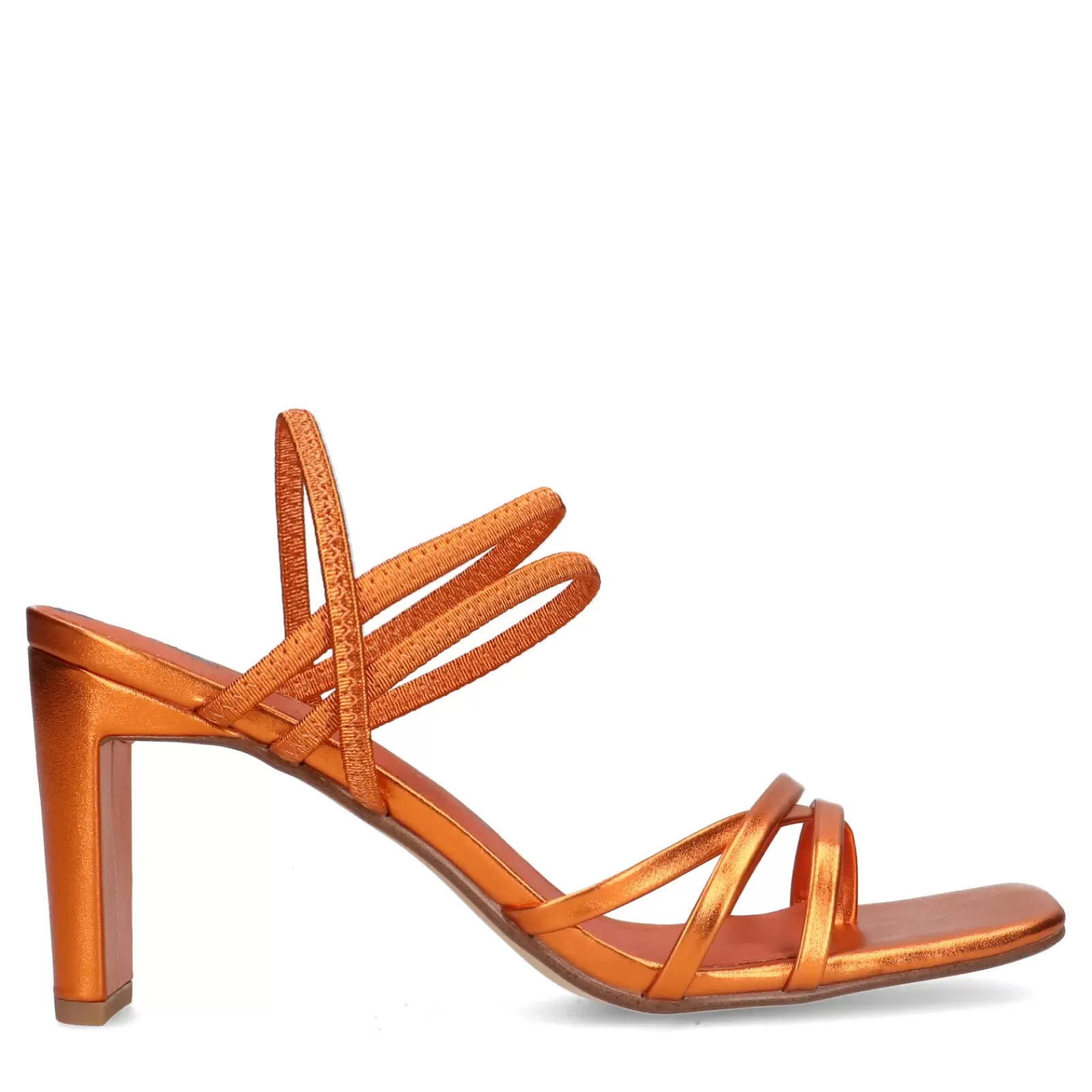 Femmes Sacha Sandales<Sandales A Talon Metallisees Avec Bandes - Orange