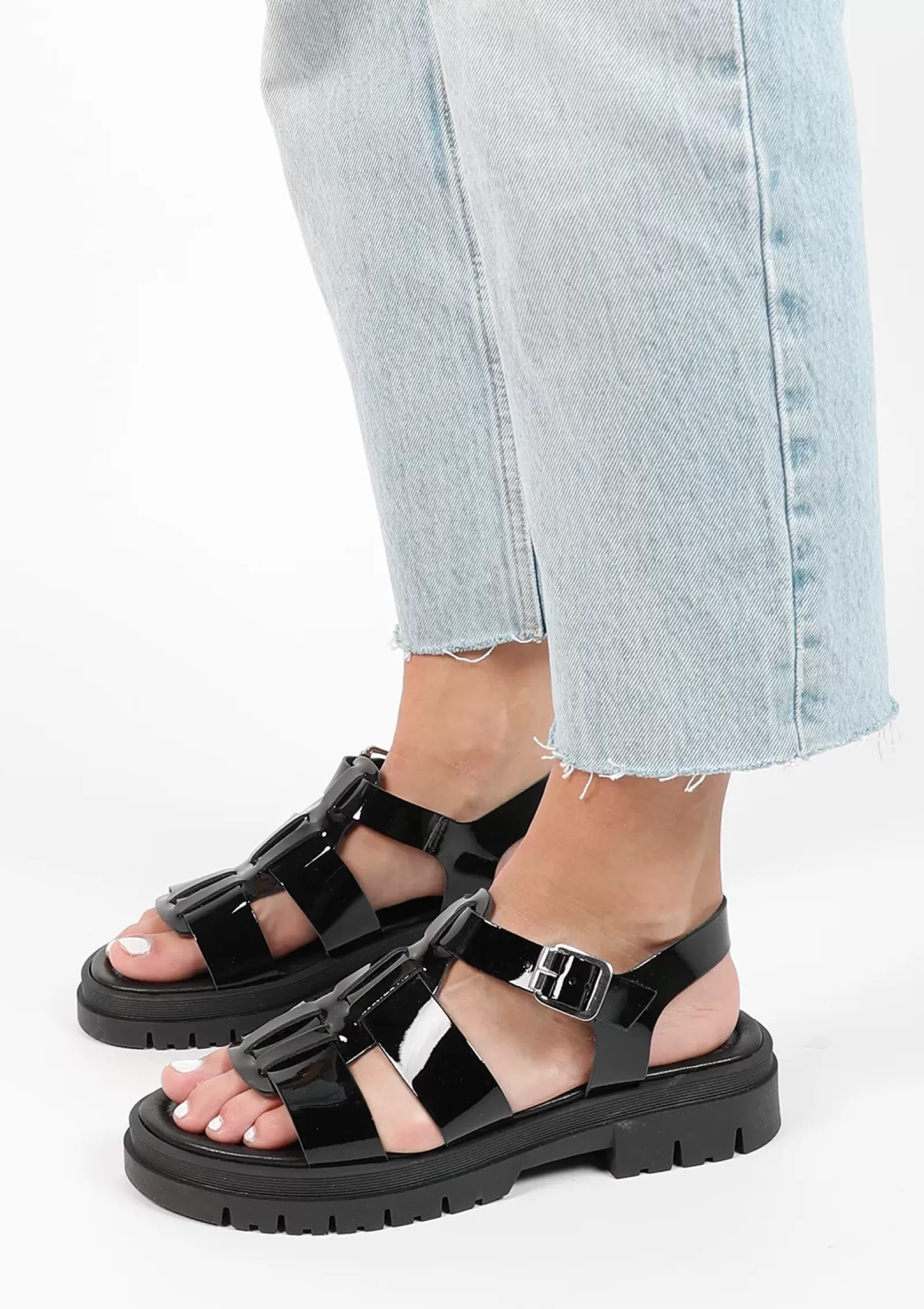 Femmes Sacha Sandales<Sandales Chunky En Cuir - Noir