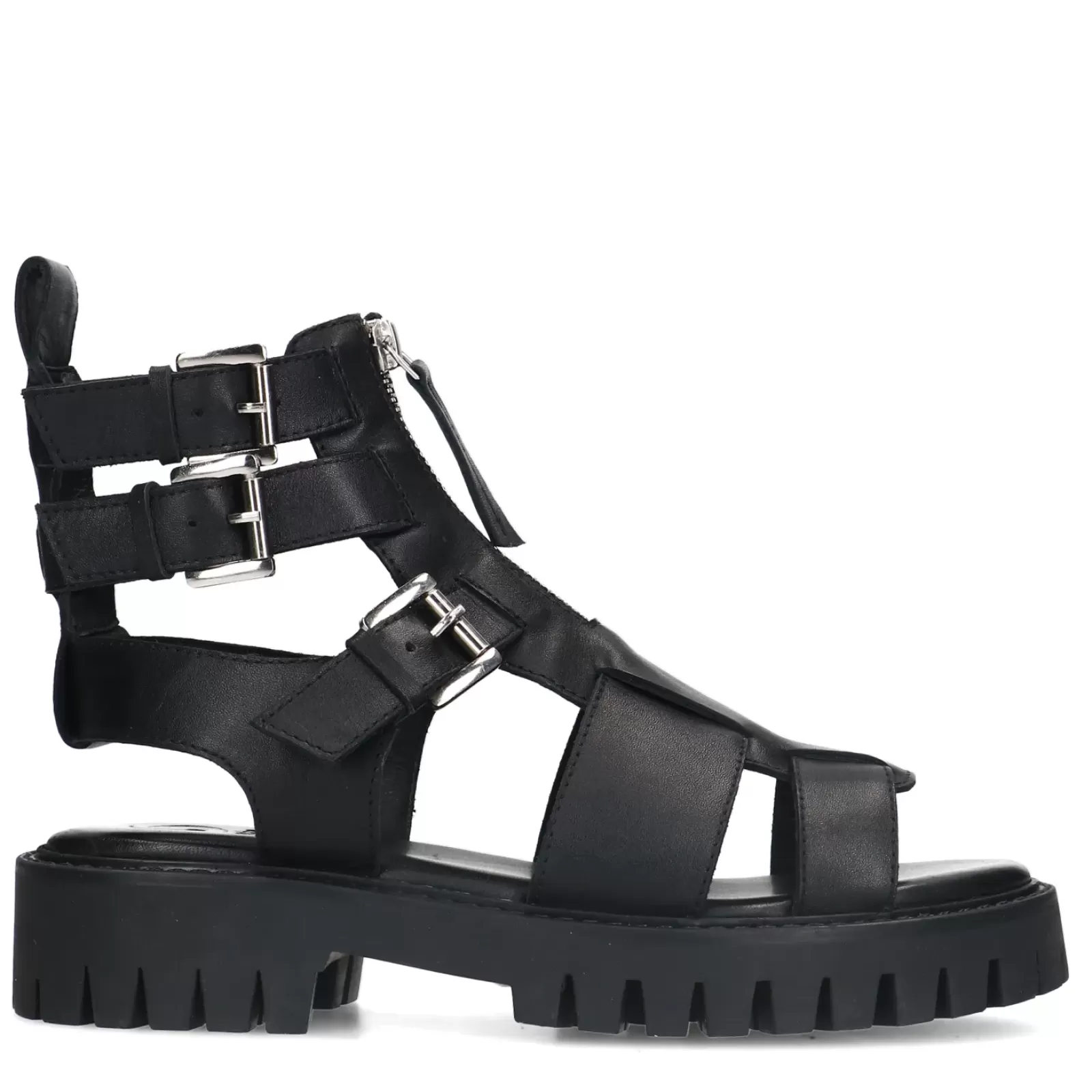 Femmes Sacha Sandales<Sandales Chunky En Cuir - Noir