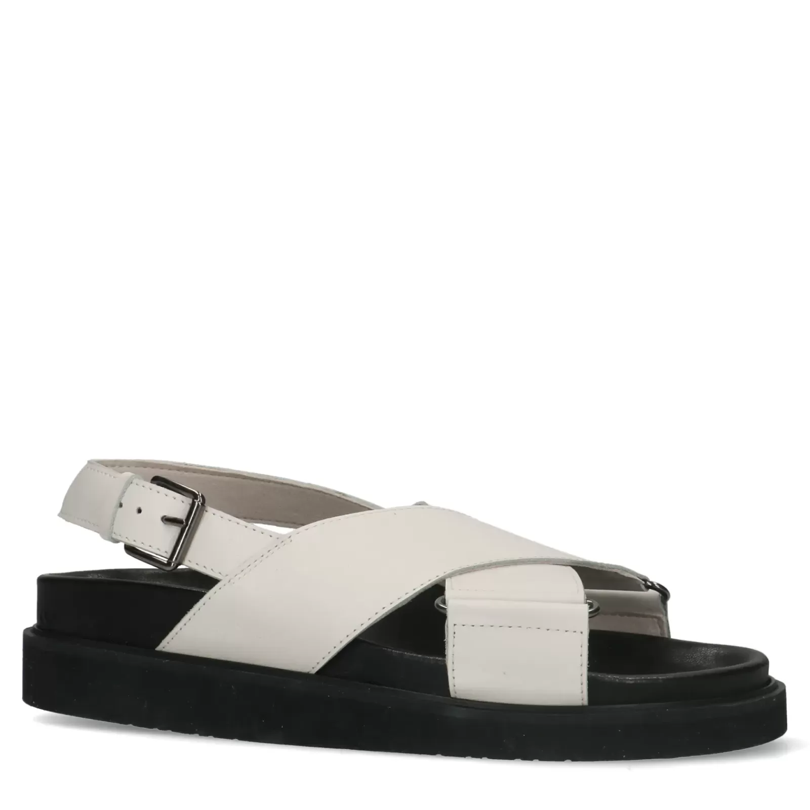Femmes Sacha Sandales<Sandales Cuir A Plateforme Avec Brides Croisees - Blanc Casse