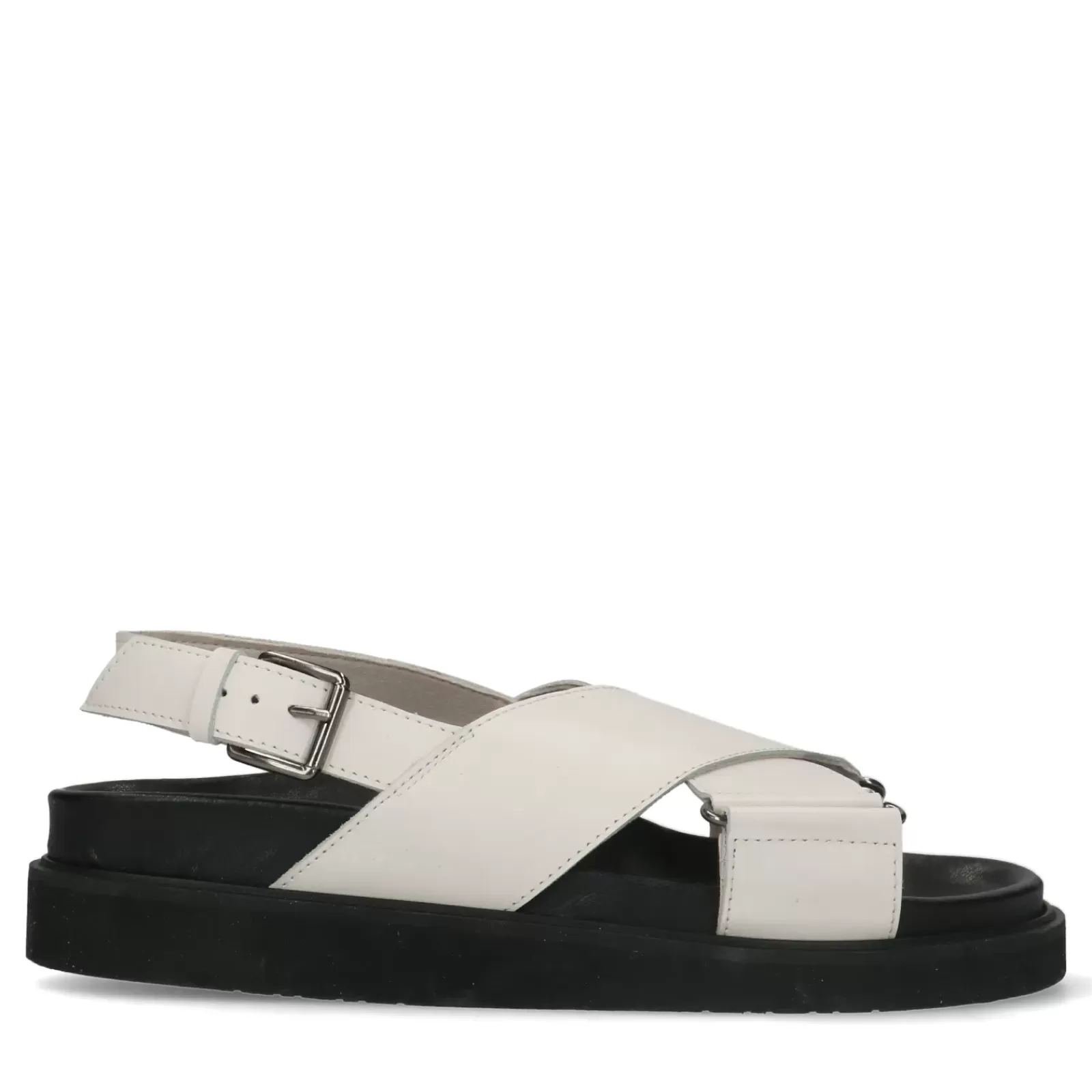 Femmes Sacha Sandales<Sandales Cuir A Plateforme Avec Brides Croisees - Blanc Casse
