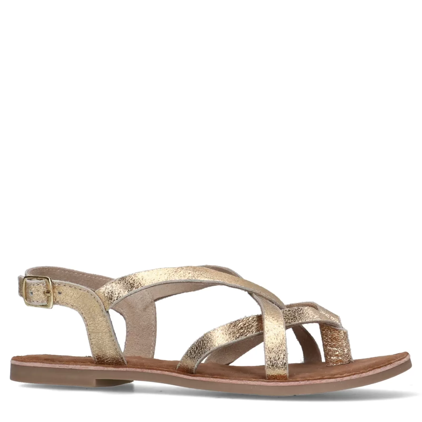 Femmes Sacha Sandales<Sandales En Cuir Avec Brides Croisees - Dore