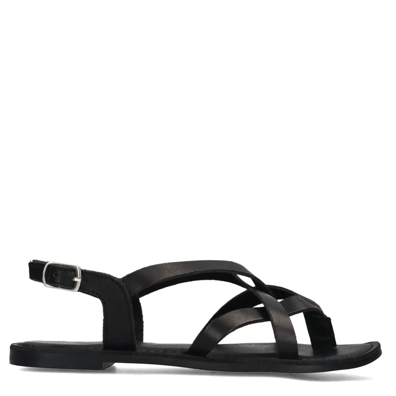 Femmes Sacha Sandales<Sandales En Cuir Avec Brides Croisees - Noir