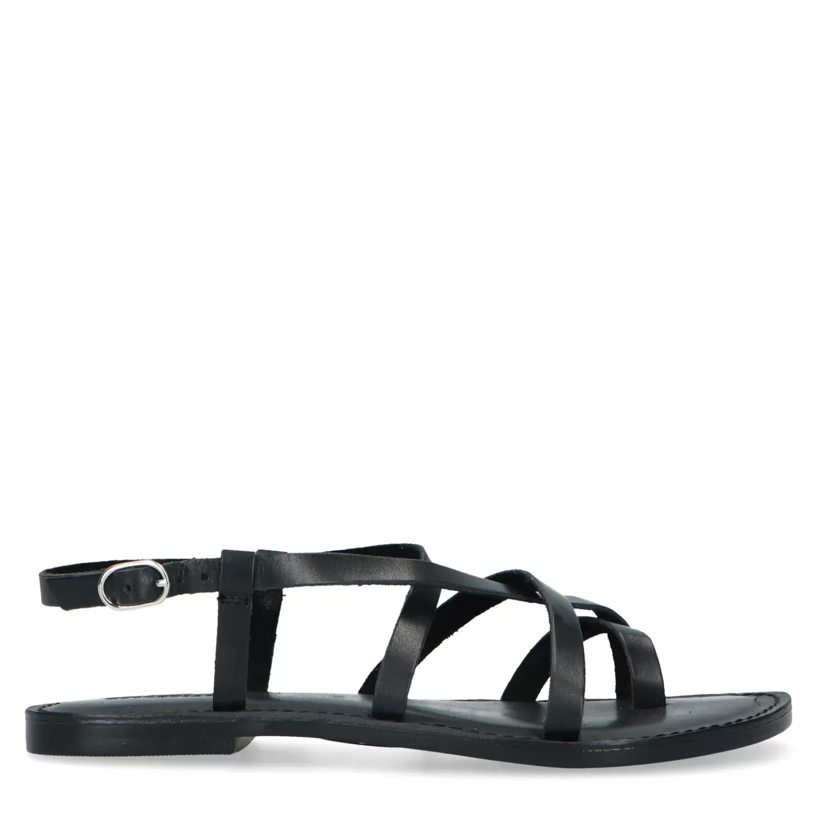 Femmes Sacha Sandales<Sandales En Cuir Avec Brides Croisees - Noir