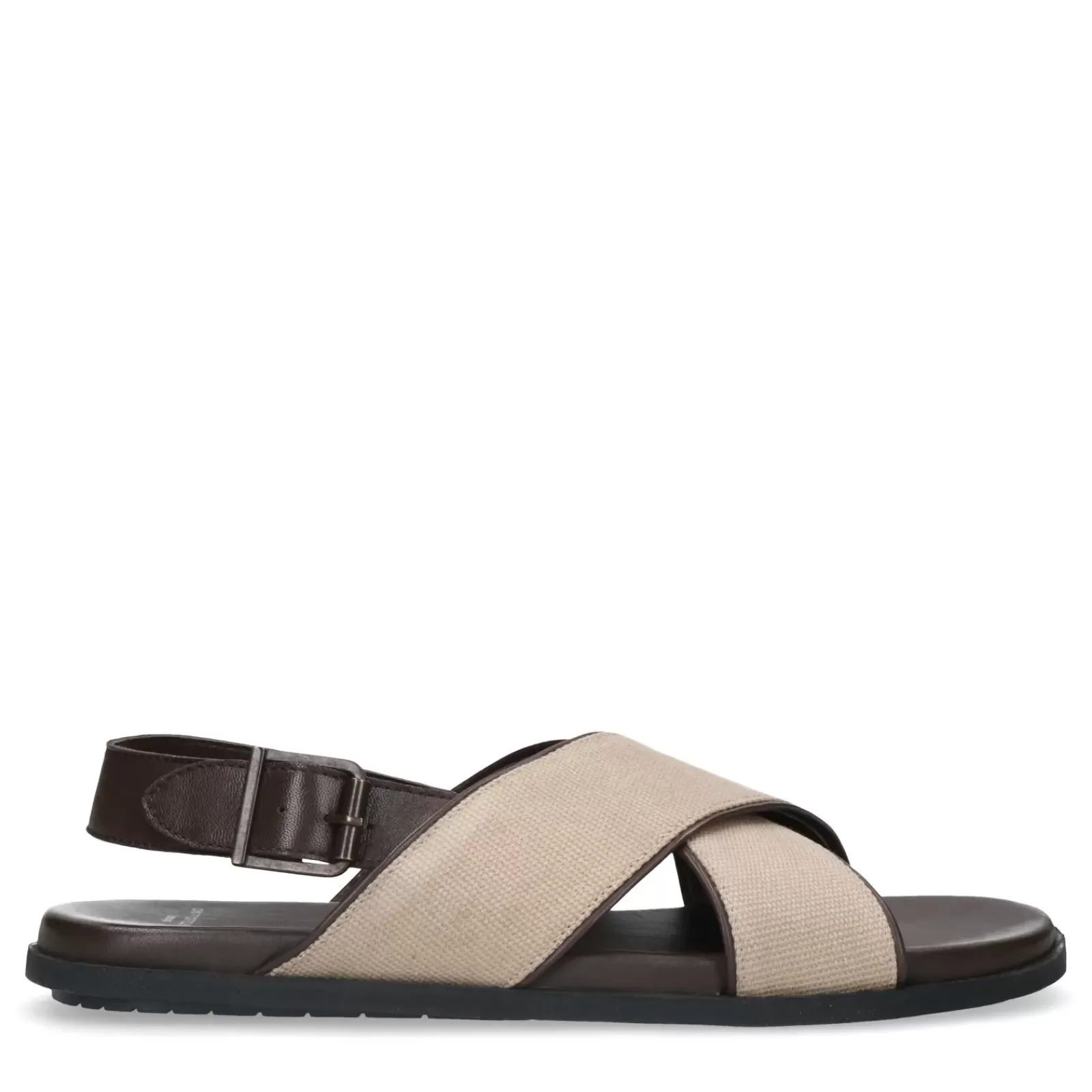 Hommes Sacha Sandales<Sandales En Cuir Avec Details - Marron