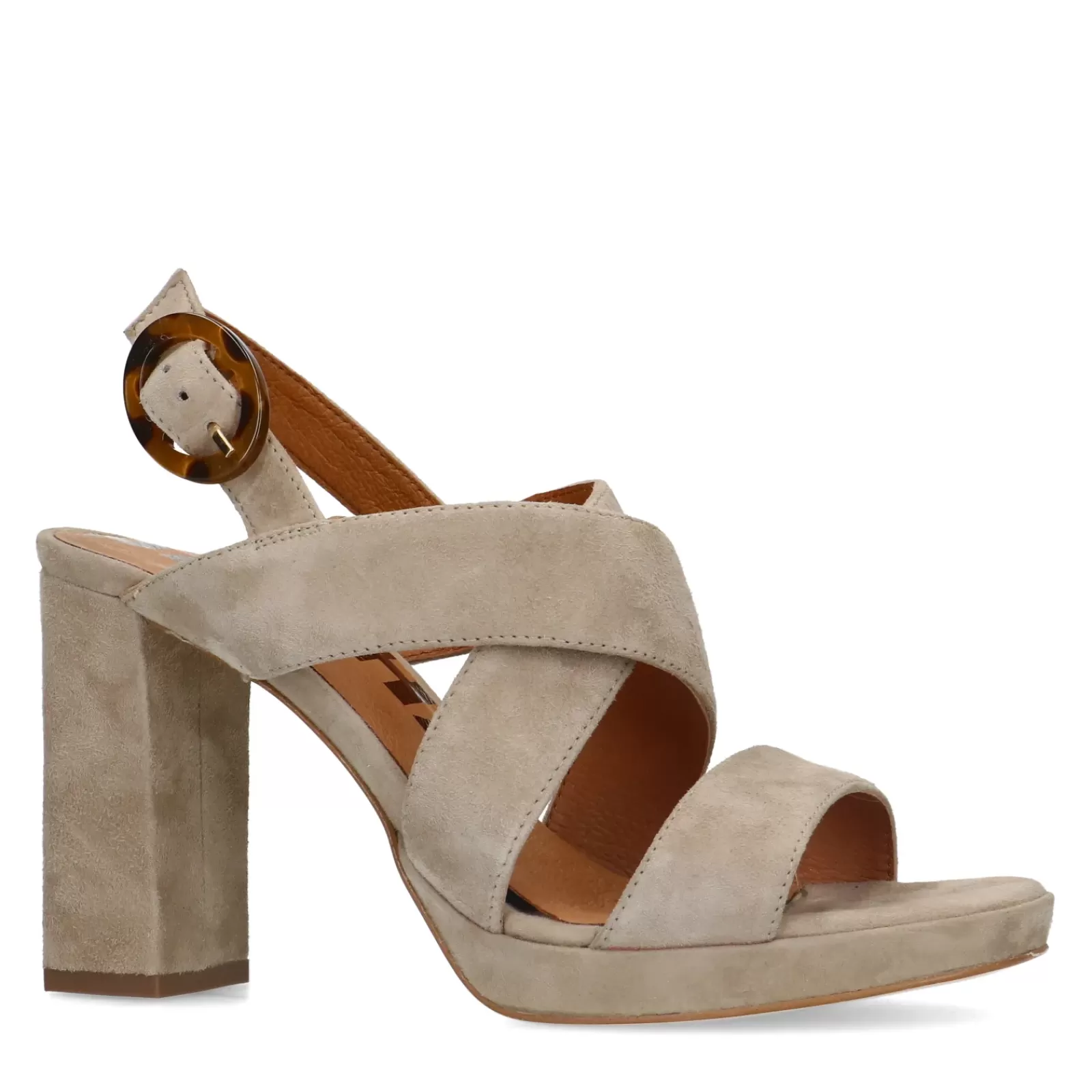 Femmes Sacha Sandales<Sandales En Daim Avec Talon Cubain - Taupe