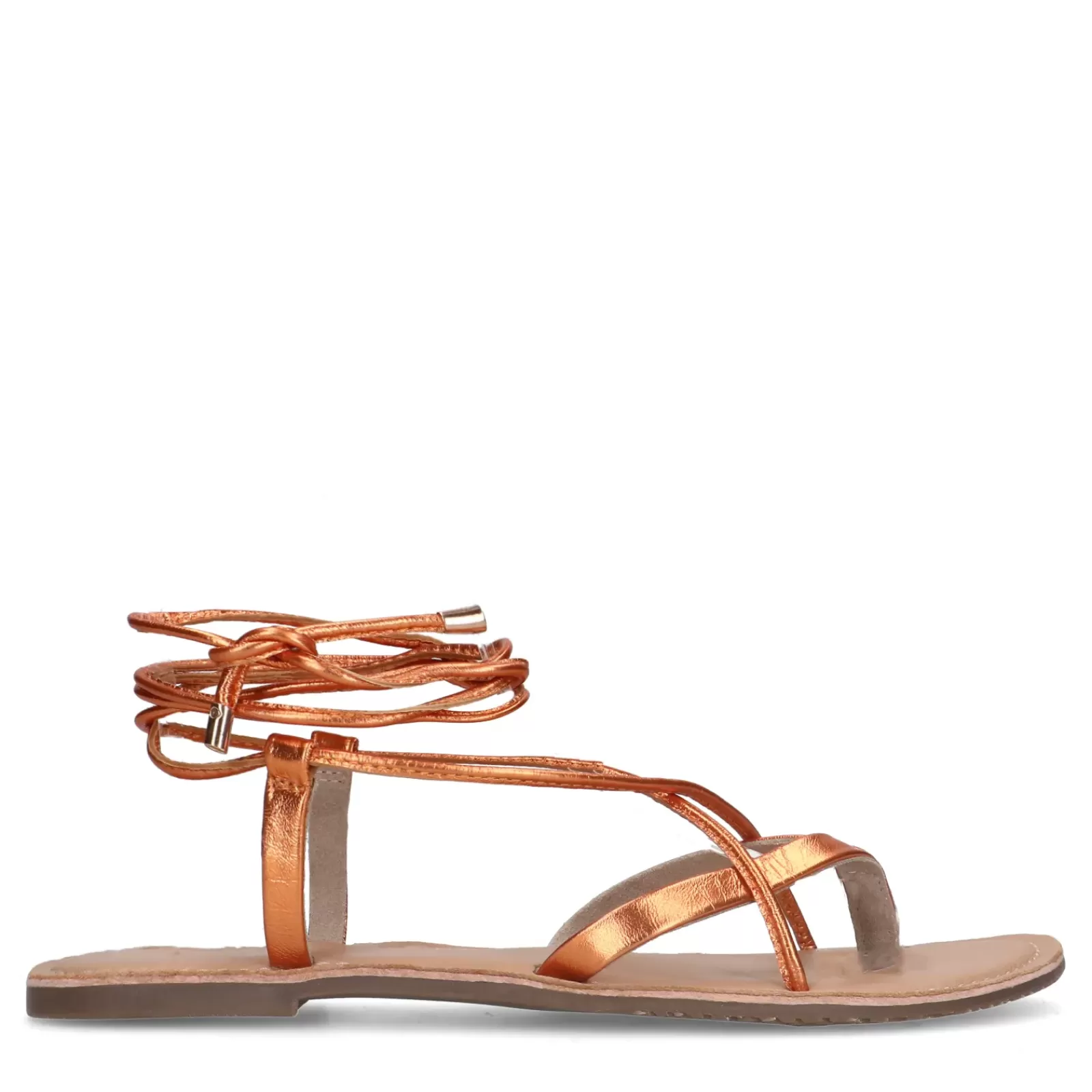 Femmes Sacha Sandales<Sandales Metallisees En Cuir - Orange