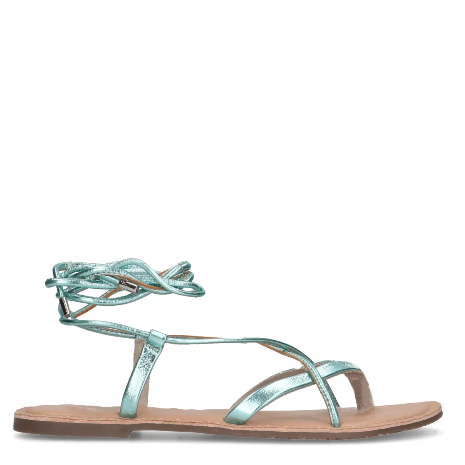 Femmes Sacha Sandales<Sandales Metallisees En Cuir - Vert