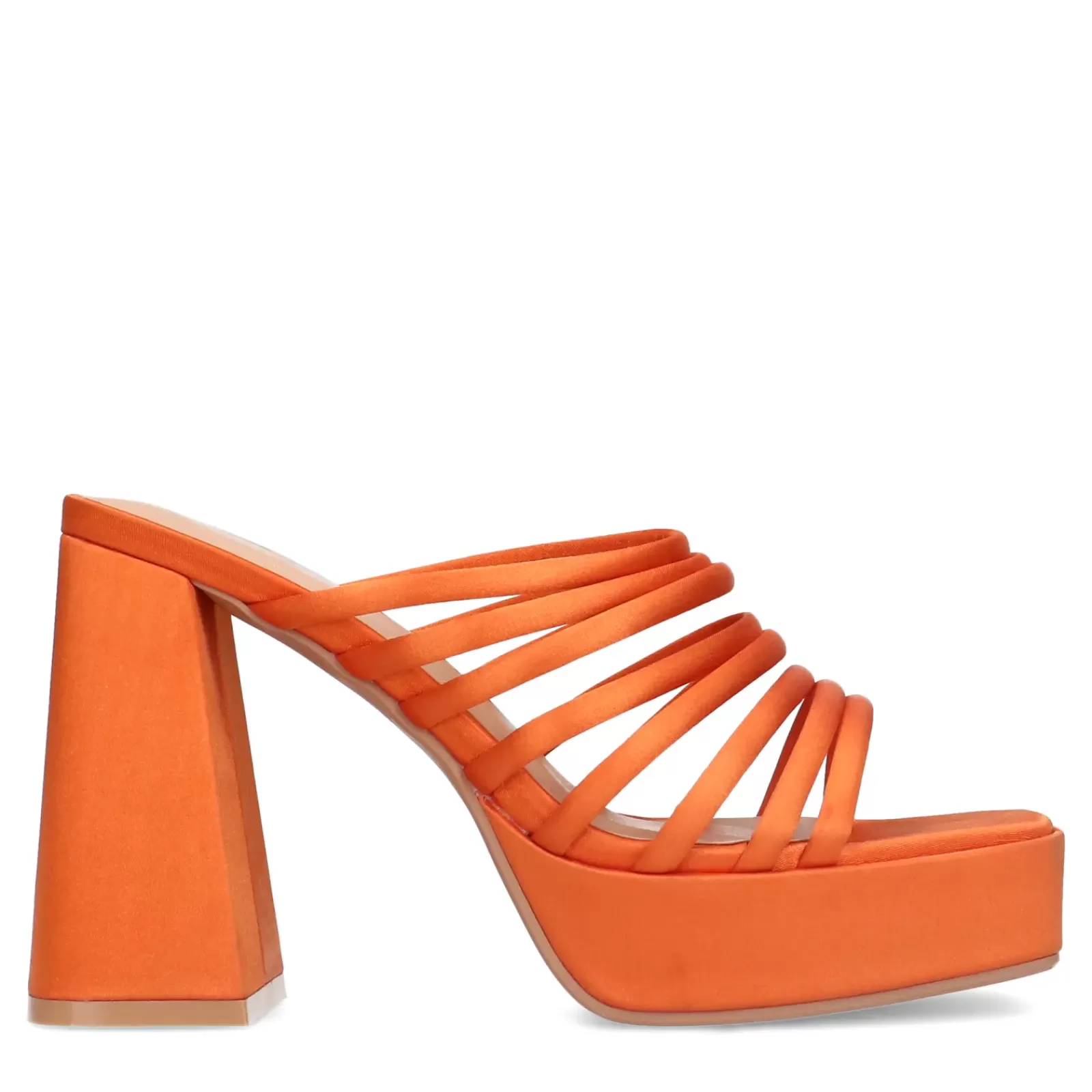 Femmes Sacha Sandales<Sandales Satin Avec Plateau - Orange