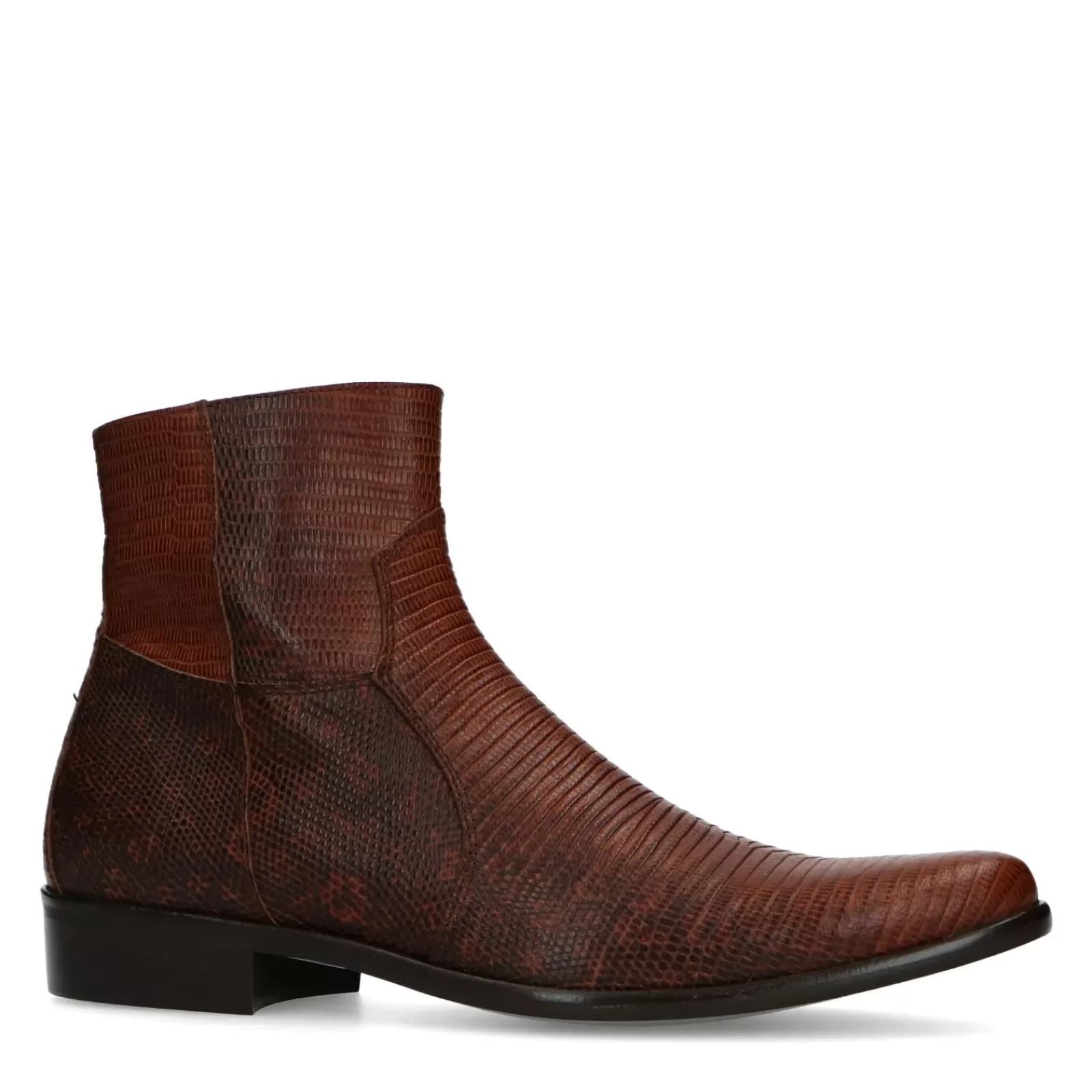 Hommes Sacha Bottes<Santiags En Cuir Avec Imprime Serpent - Marron