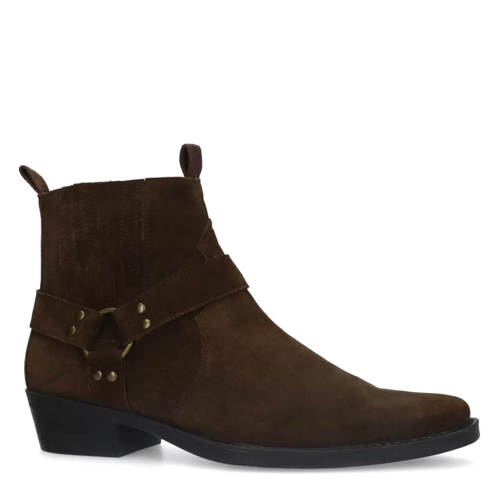 Hommes Sacha Bottes<Santiags En Daim - Marron Fonce