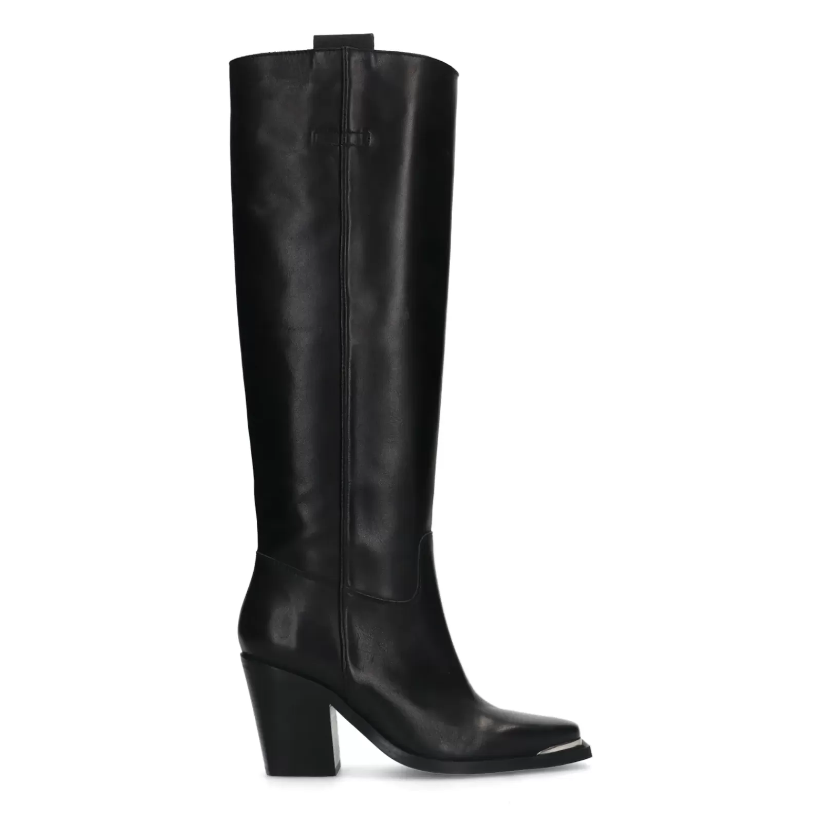 Femmes Sacha Bottines<Santiags Hautes En Cuir - Noir