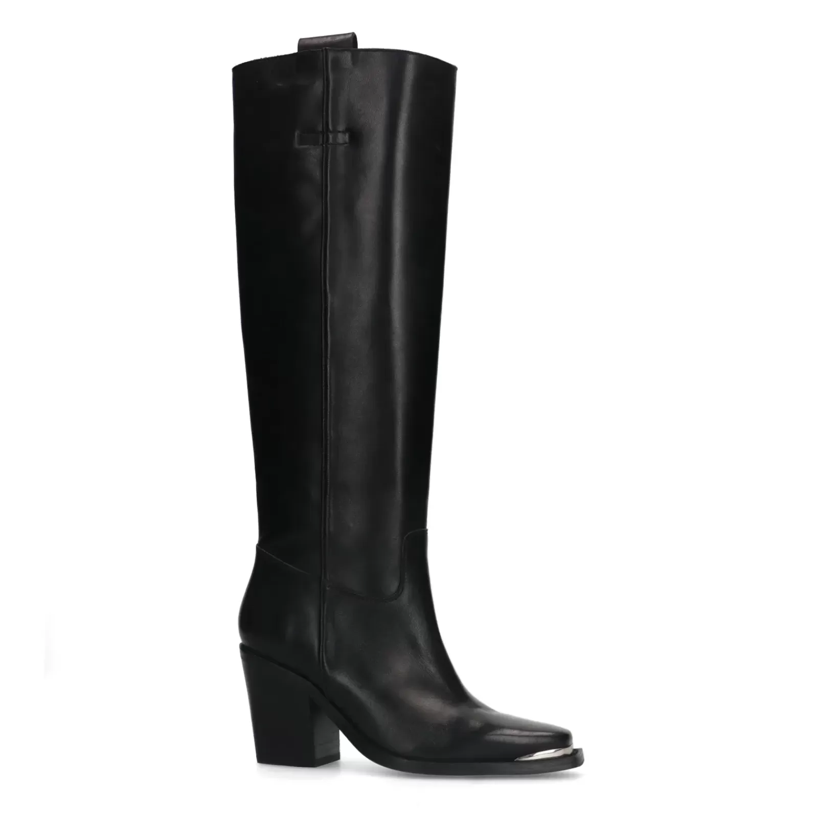 Femmes Sacha Bottines<Santiags Hautes En Cuir - Noir